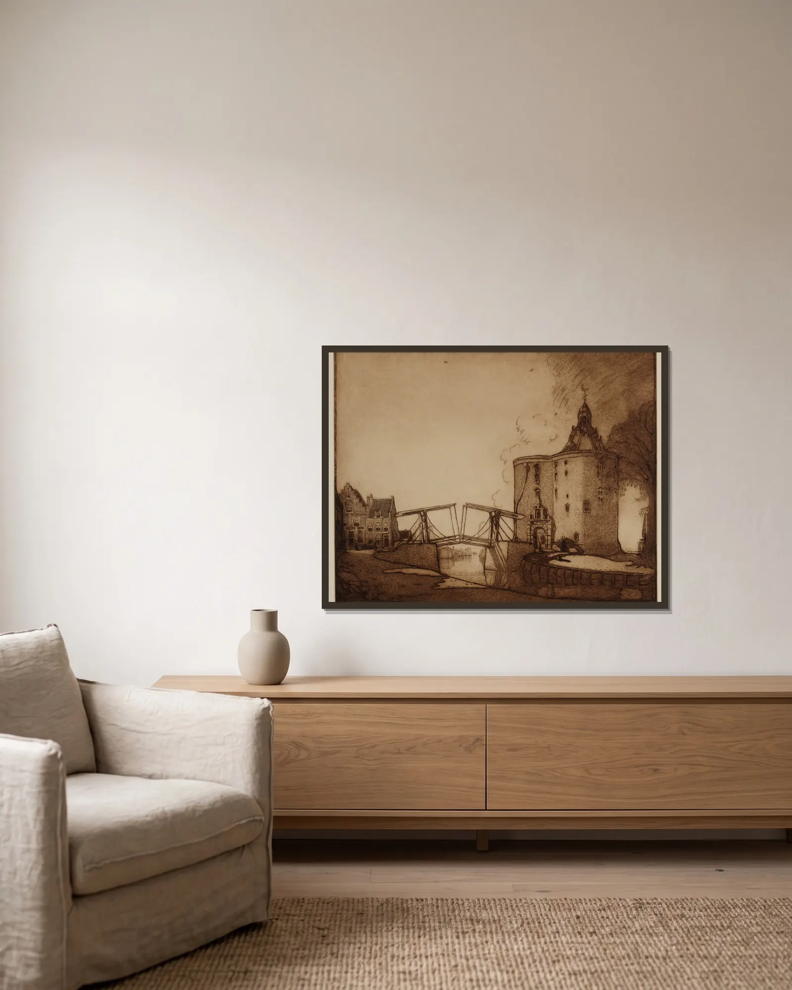 Untitled av Wijnand Otto Jan Nieuwenkamp inramad på en vägg