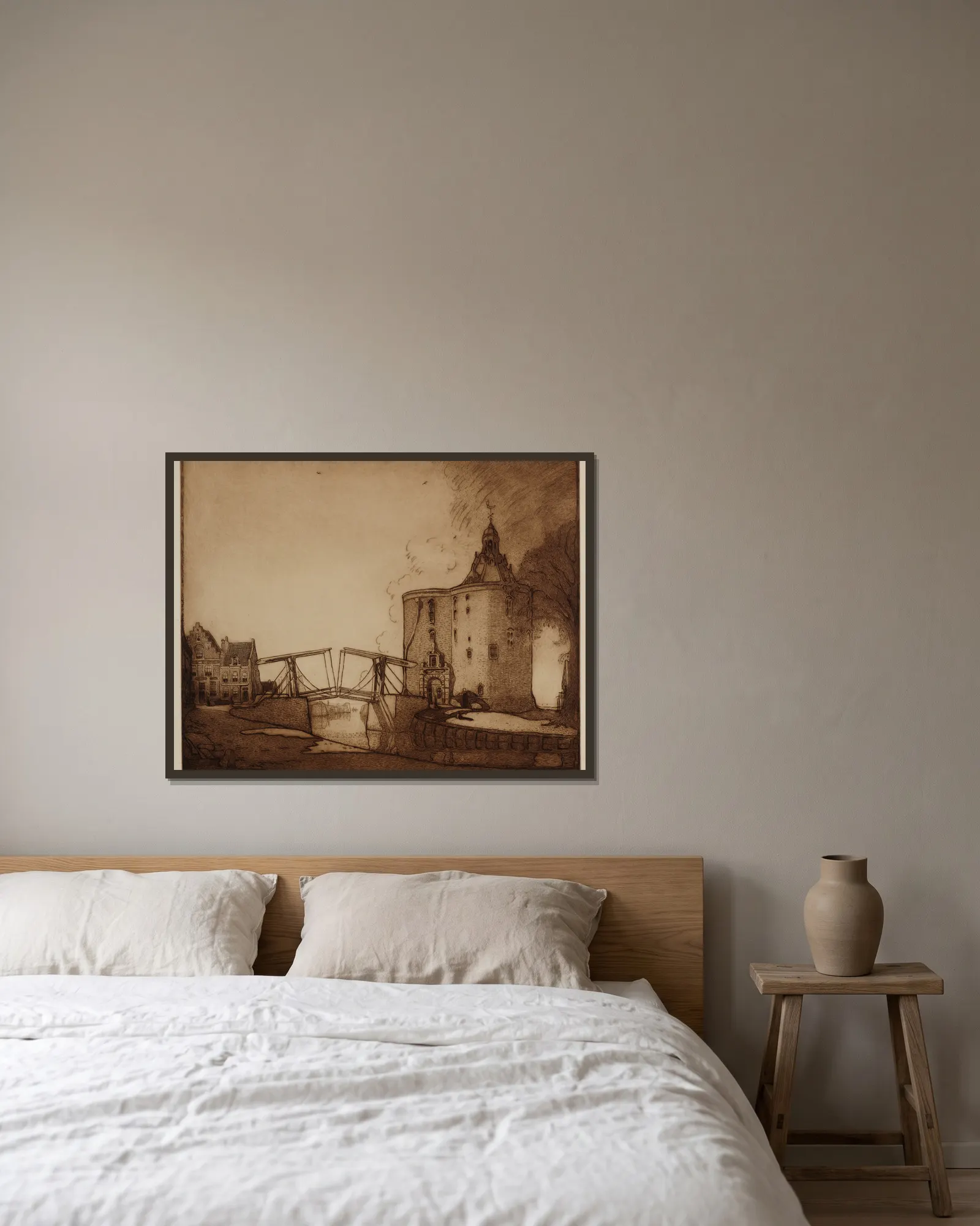 Untitled av Wijnand Otto Jan Nieuwenkamp inramad på en vägg