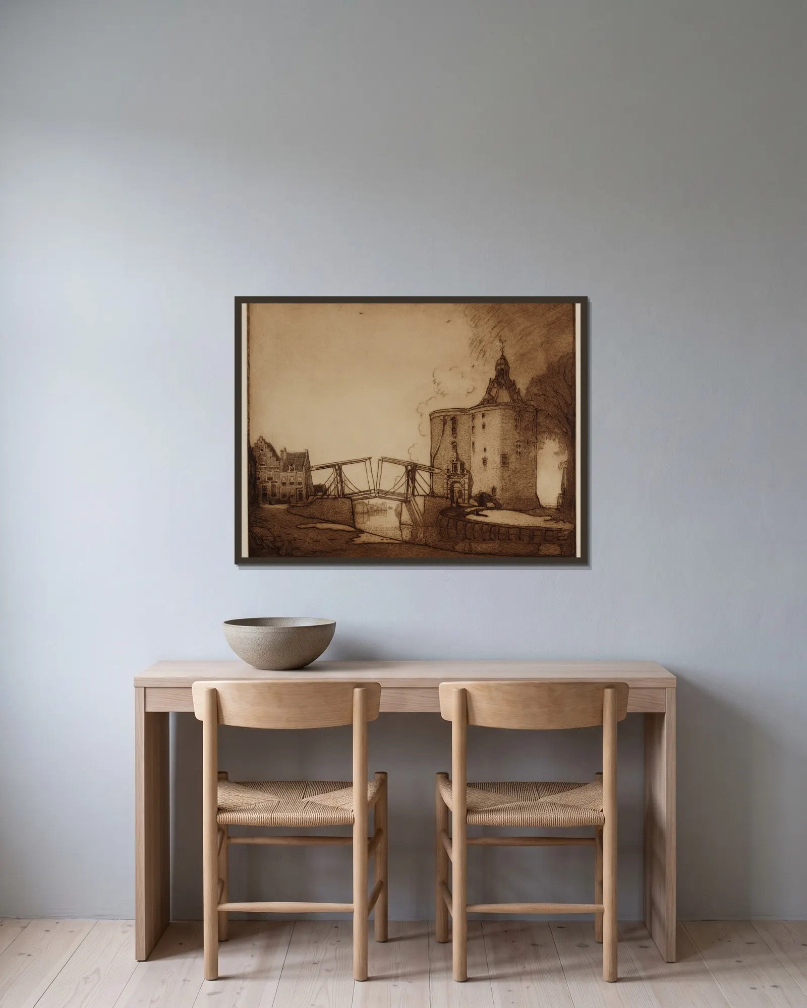 Untitled av Wijnand Otto Jan Nieuwenkamp inramad på en vägg
