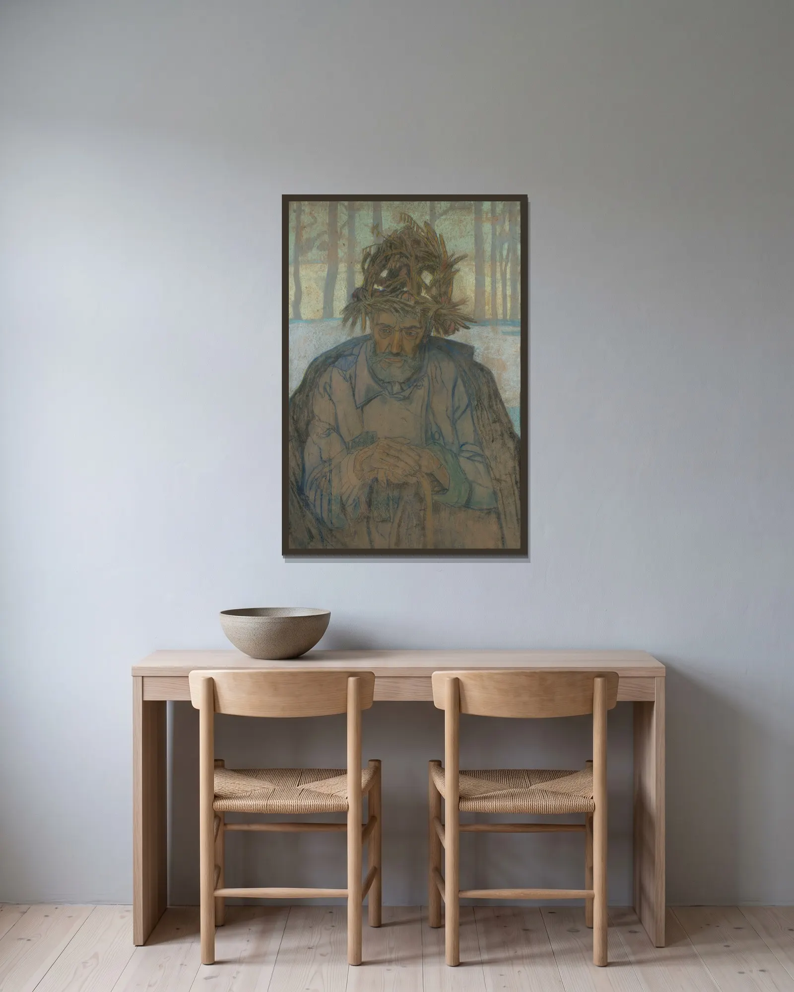 Winter (Allegory of winter) av Jan Rembowski inramad på en vägg