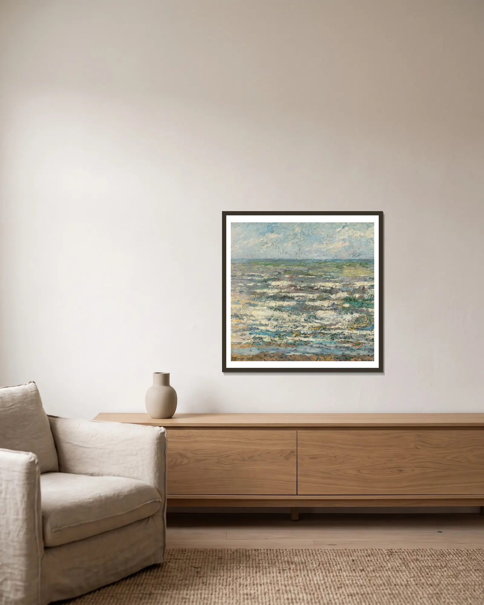 The Sea av Jan Toorop inramad på en vägg