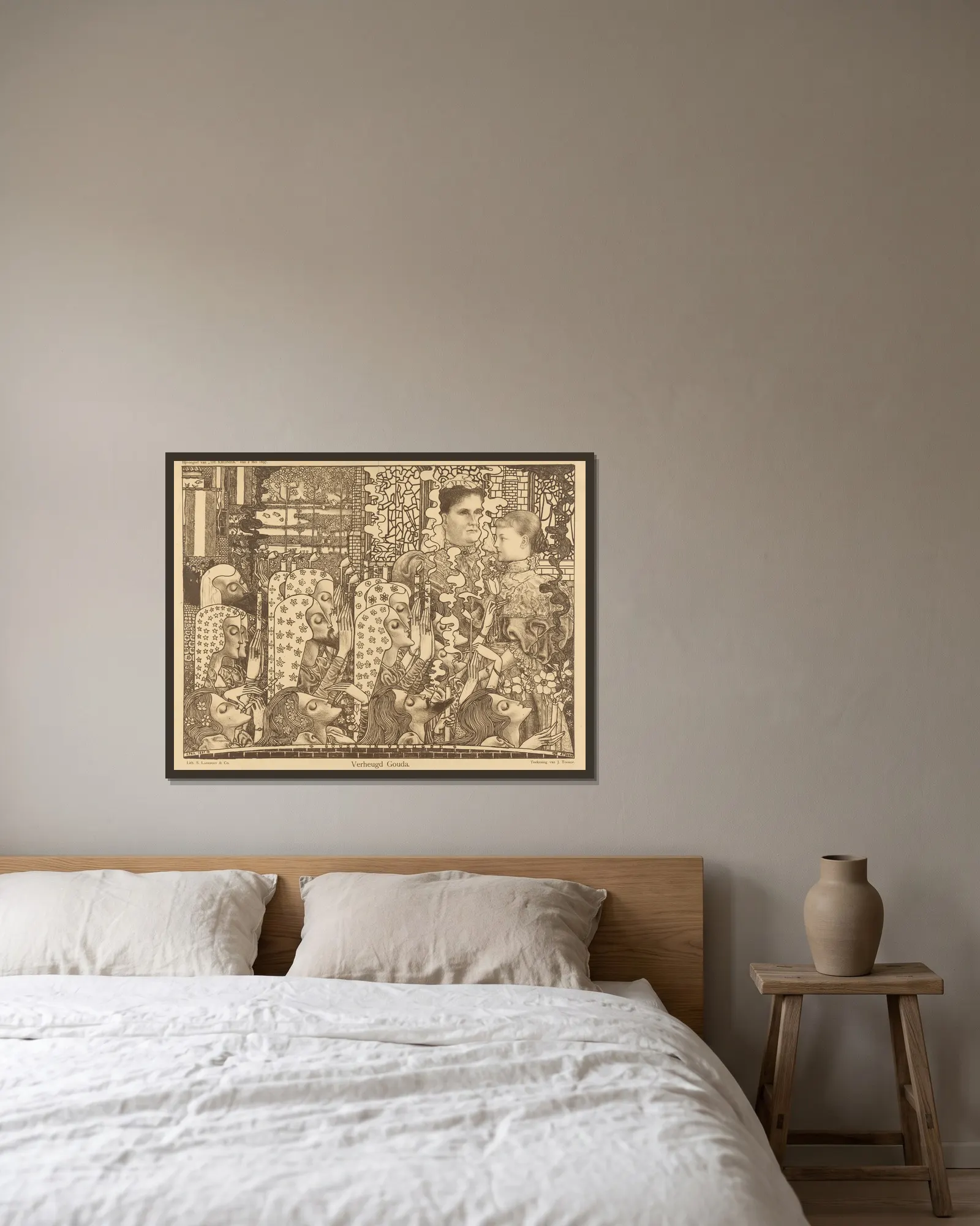 Verheugd Gouda av Jan Toorop inramad på en vägg