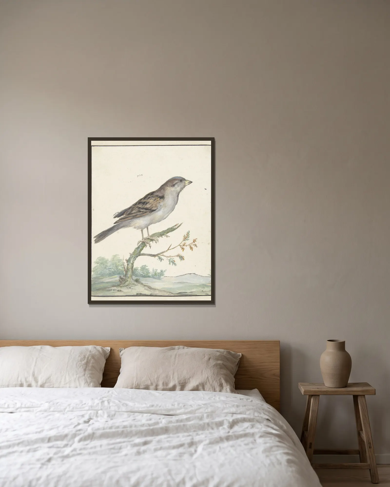 Huismus av Jan Weenix inramad på en vägg