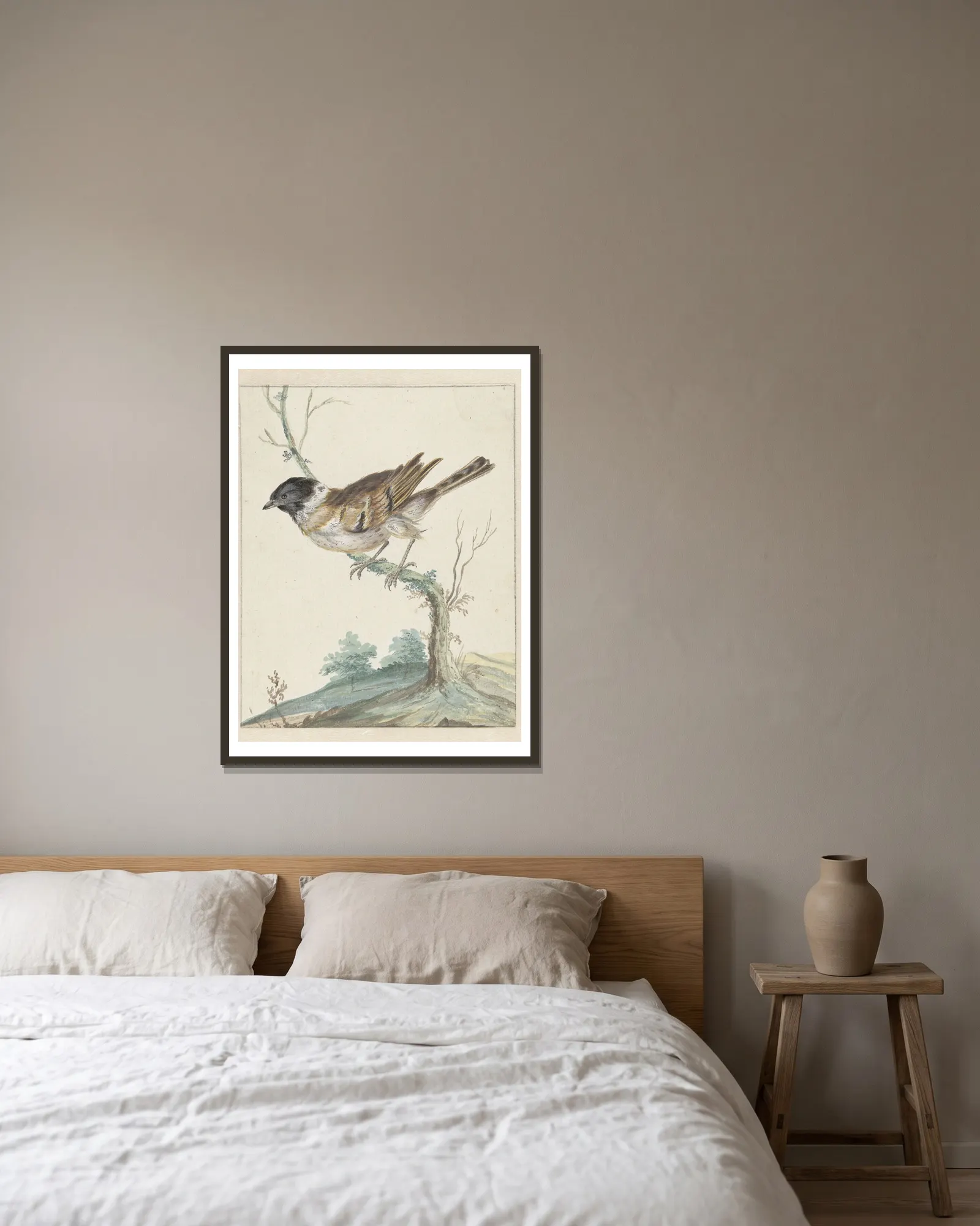 Rietgors av Jan Weenix inramad på en vägg