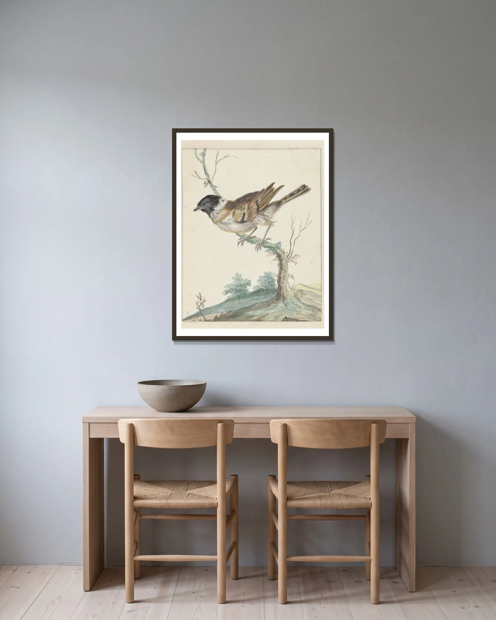 Rietgors av Jan Weenix inramad på en vägg