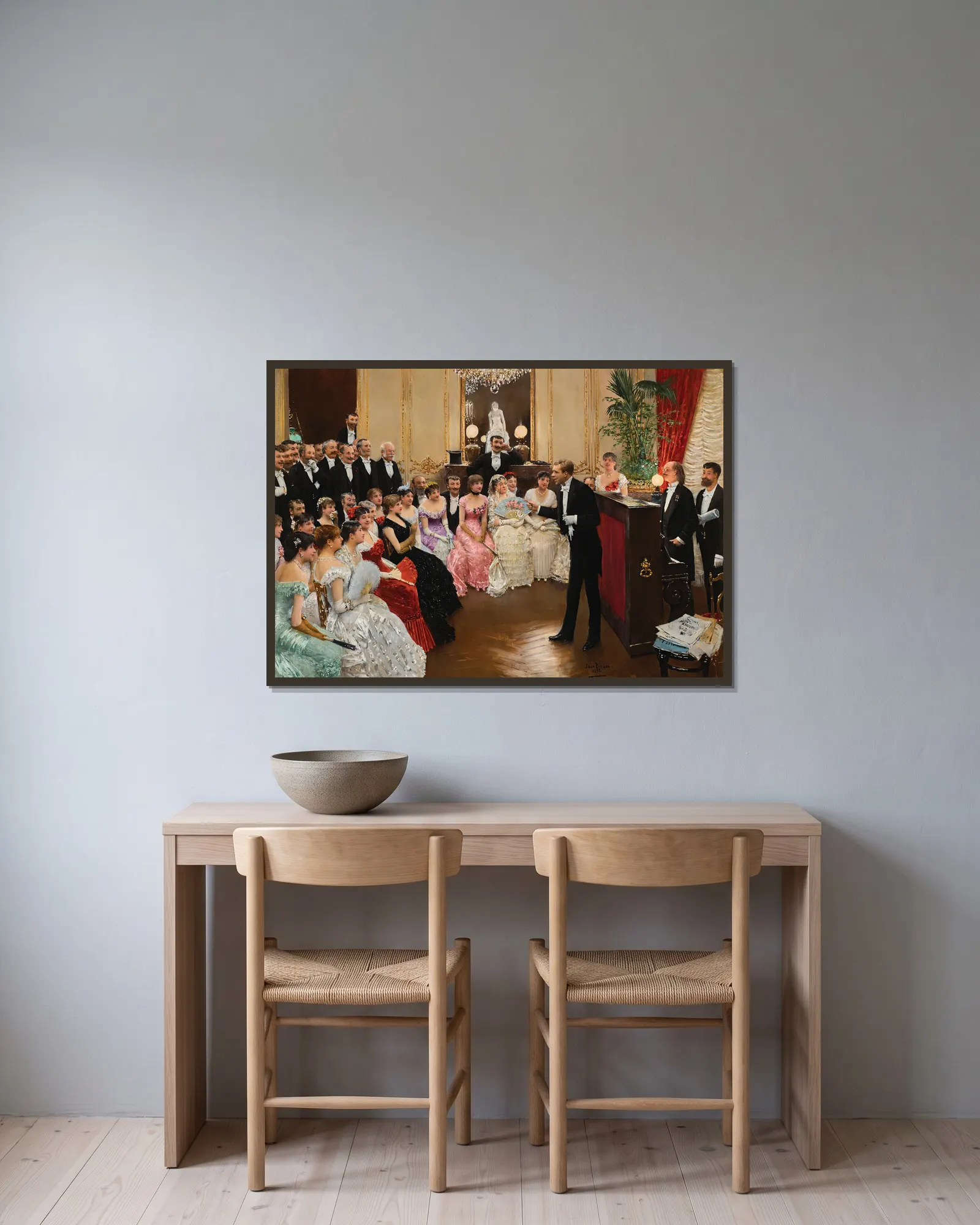 Le Monologue av Jean Béraud inramad på en vägg