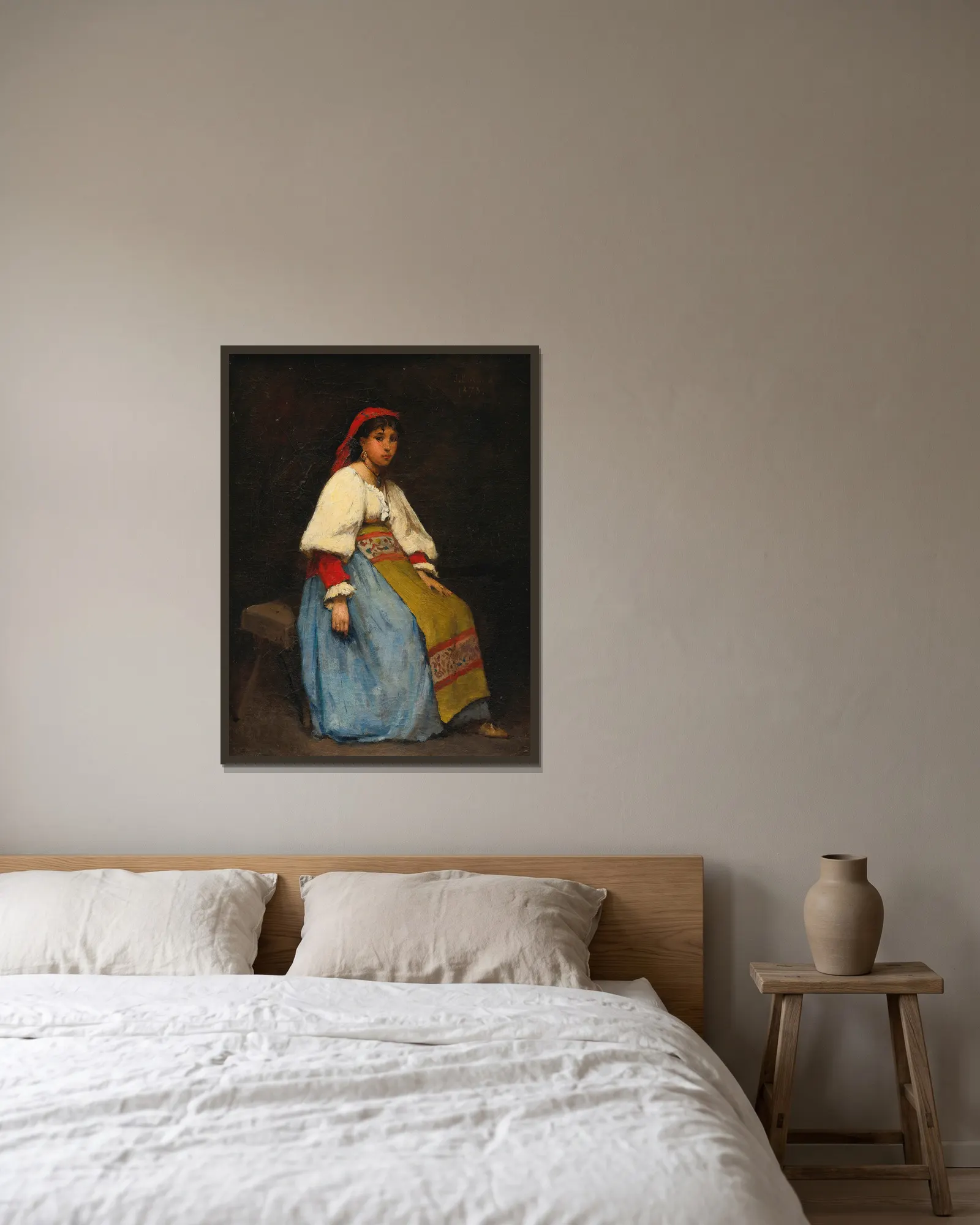 L’Italienne av Jean Béraud inramad på en vägg