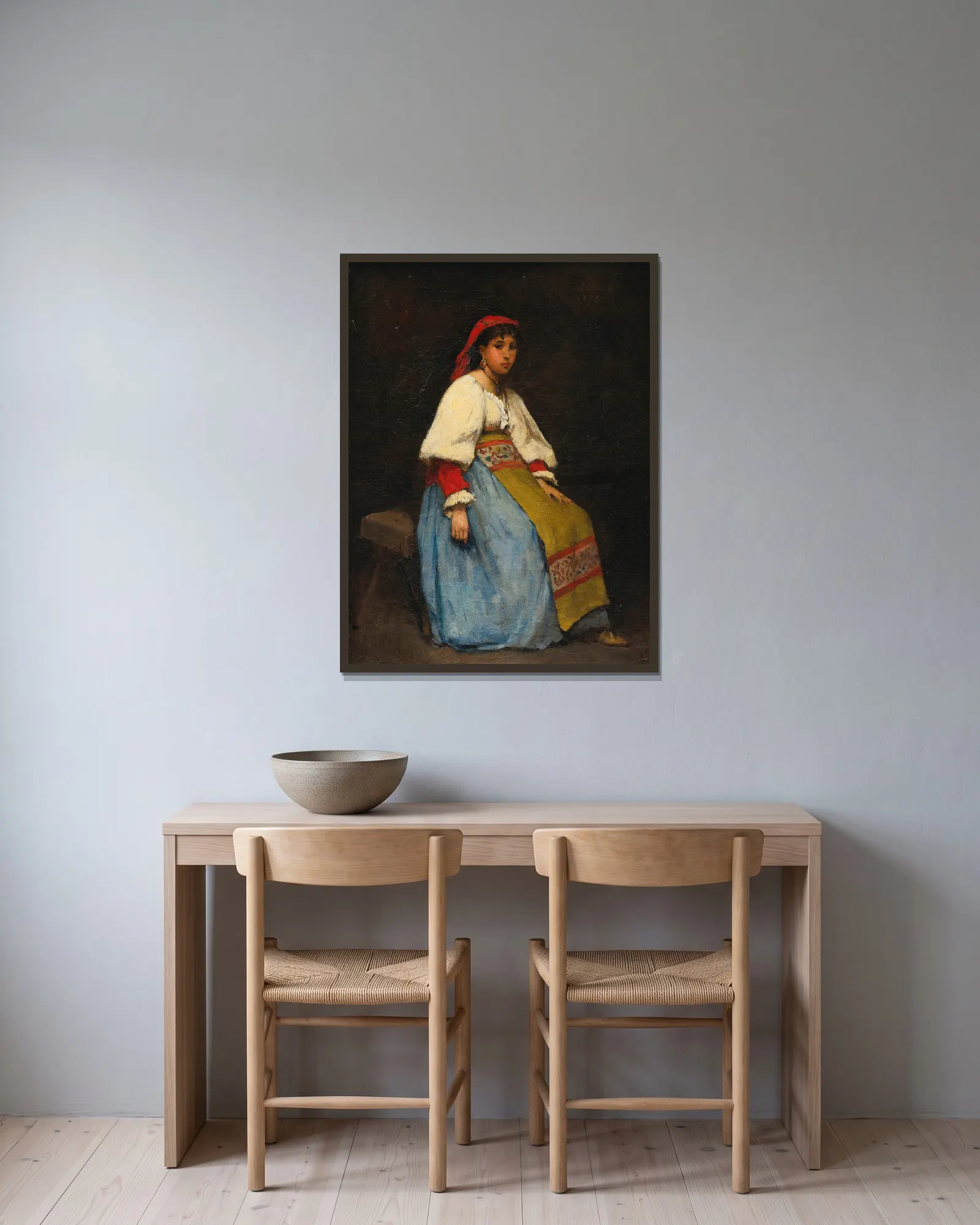 L’Italienne av Jean Béraud inramad på en vägg