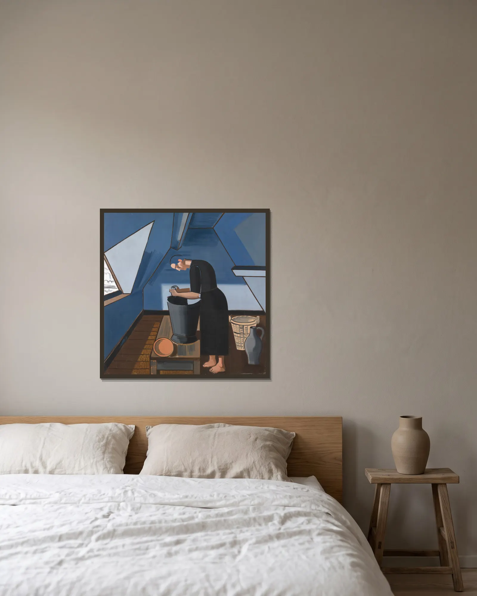 The Attic II av Jean Brusselmans inramad på en vägg