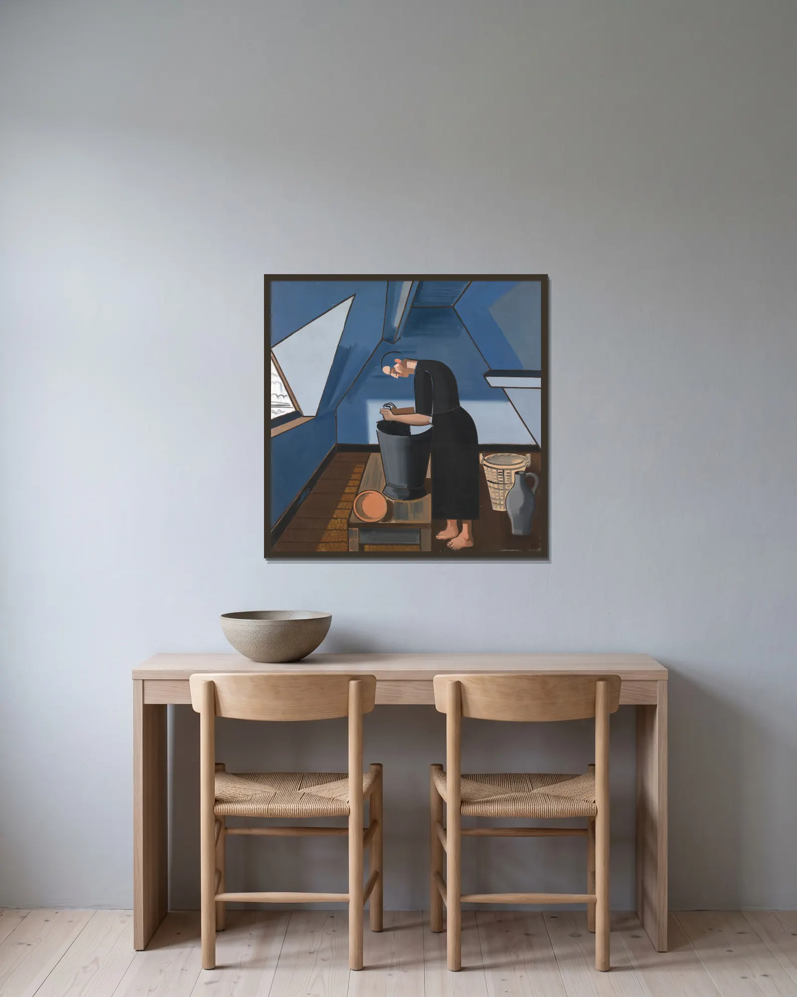 The Attic II av Jean Brusselmans inramad på en vägg