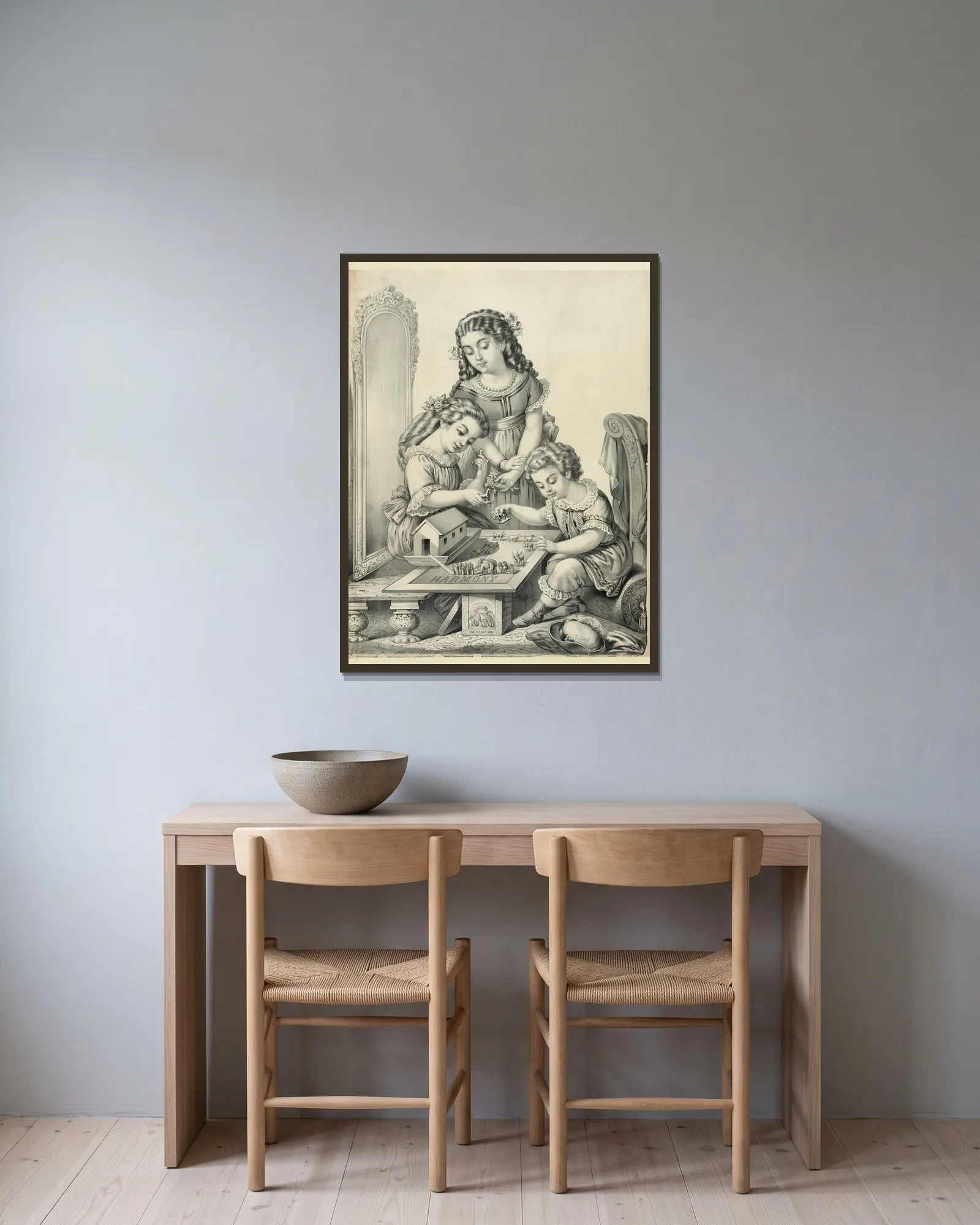 Harmony av Henry Jerome Schile inramad på en vägg