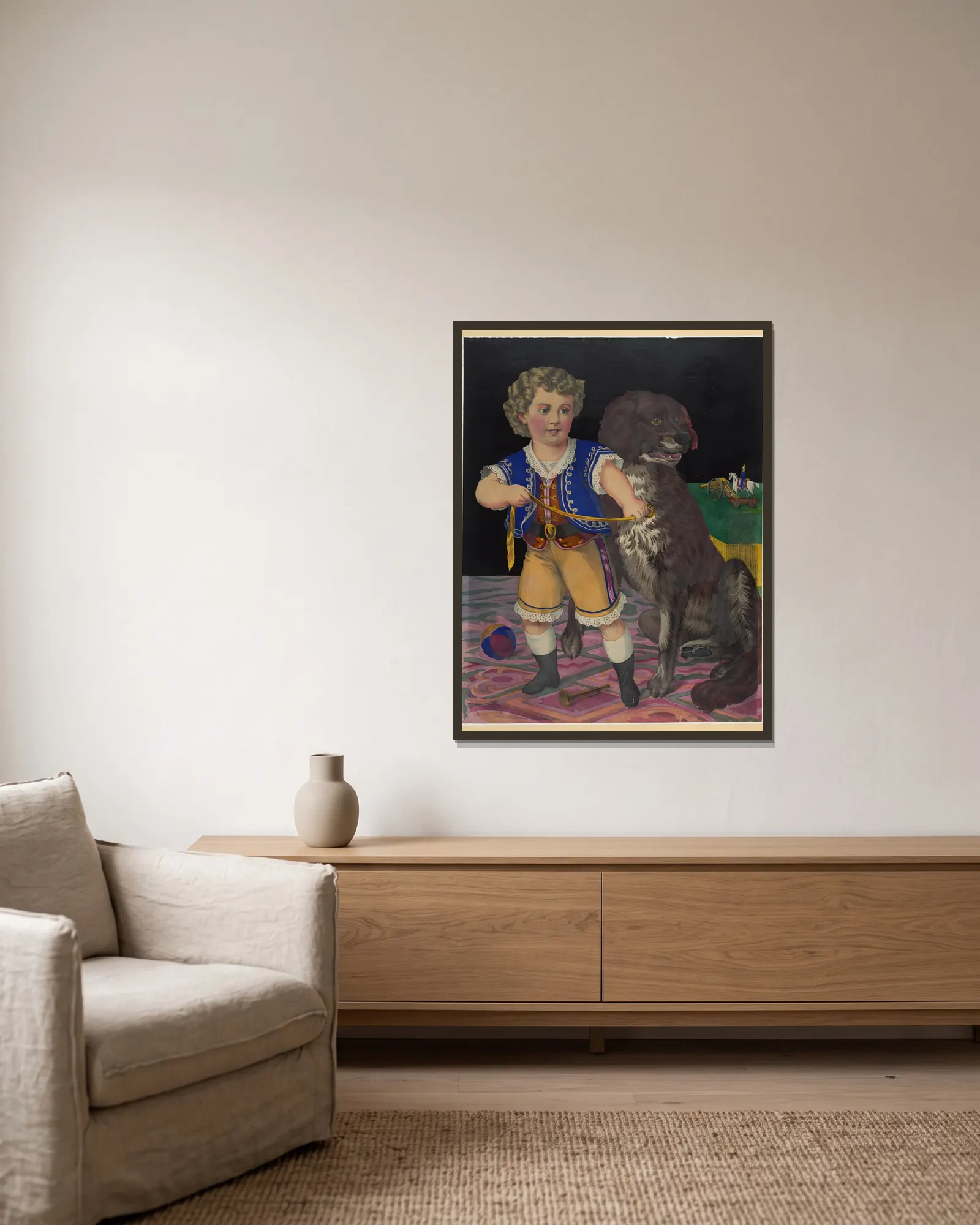 My protector av Henry Jerome Schile inramad på en vägg