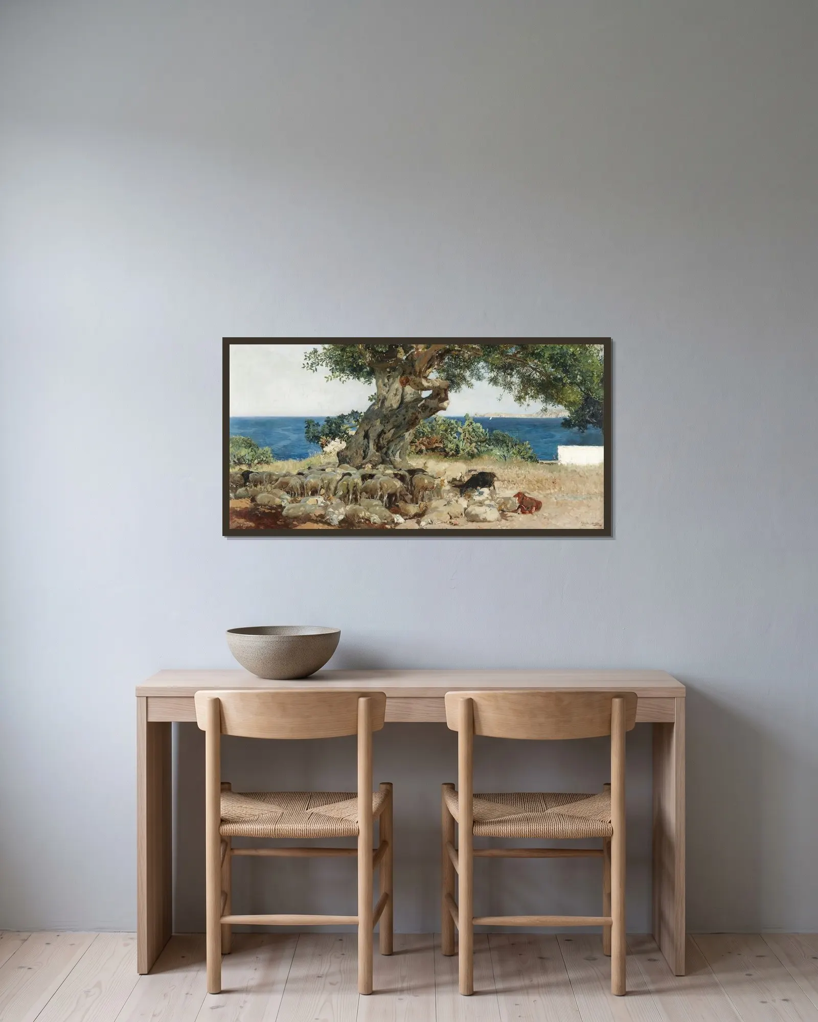 Algarrobo (The Carob Tree) av Joaquín Sorolla inramad på en vägg