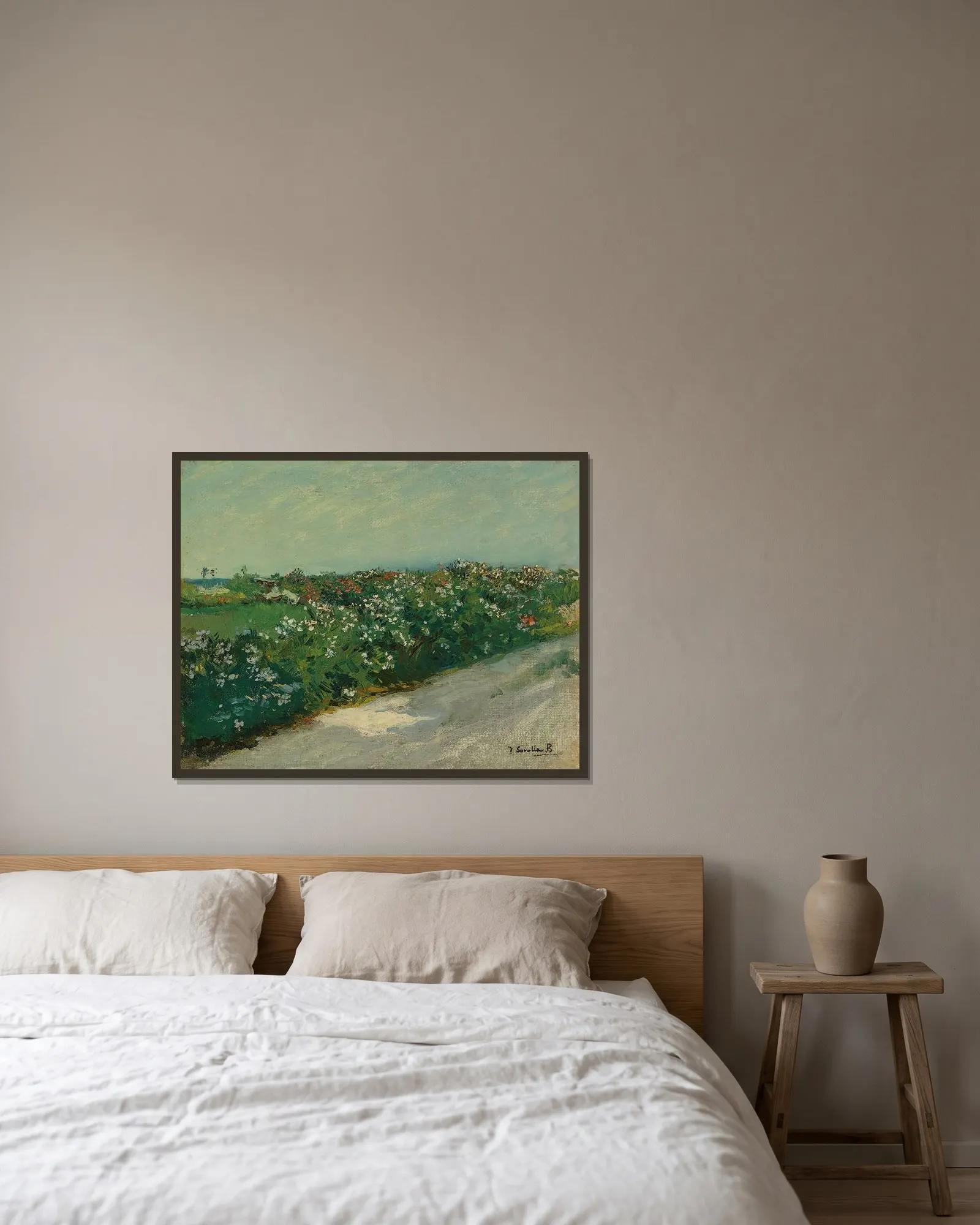 Malvarrosa av Joaquín Sorolla inramad på en vägg