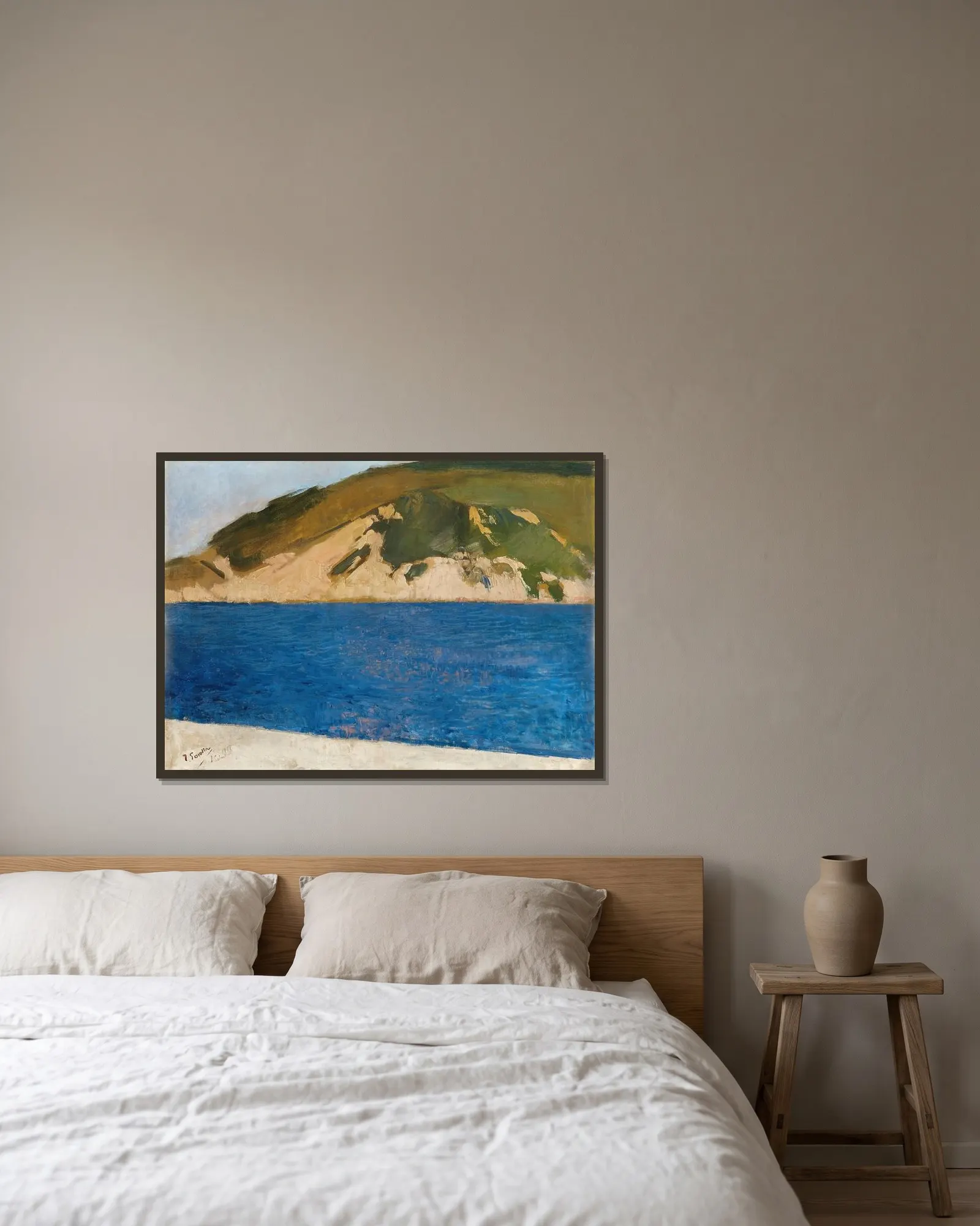 Monte Ulía, San Sebastián av Joaquín Sorolla inramad på en vägg