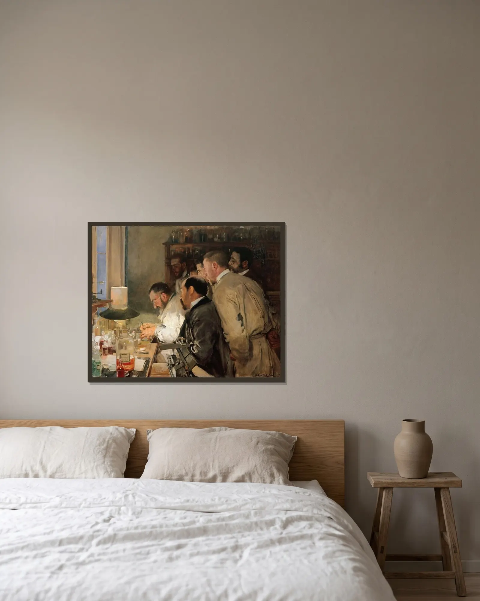 Research av Joaquín Sorolla inramad på en vägg