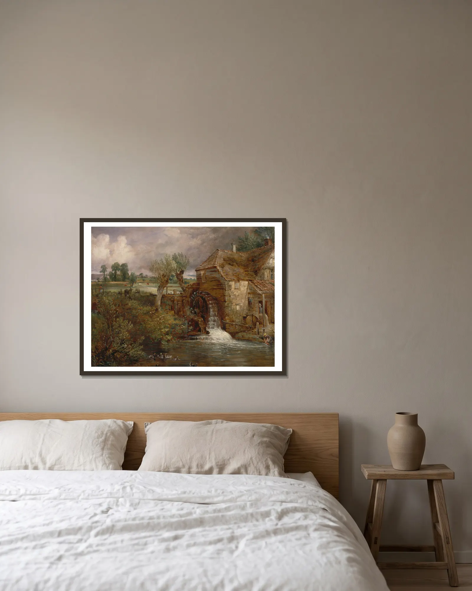 Parham Mill, Gillingham av John Constable inramad på en vägg