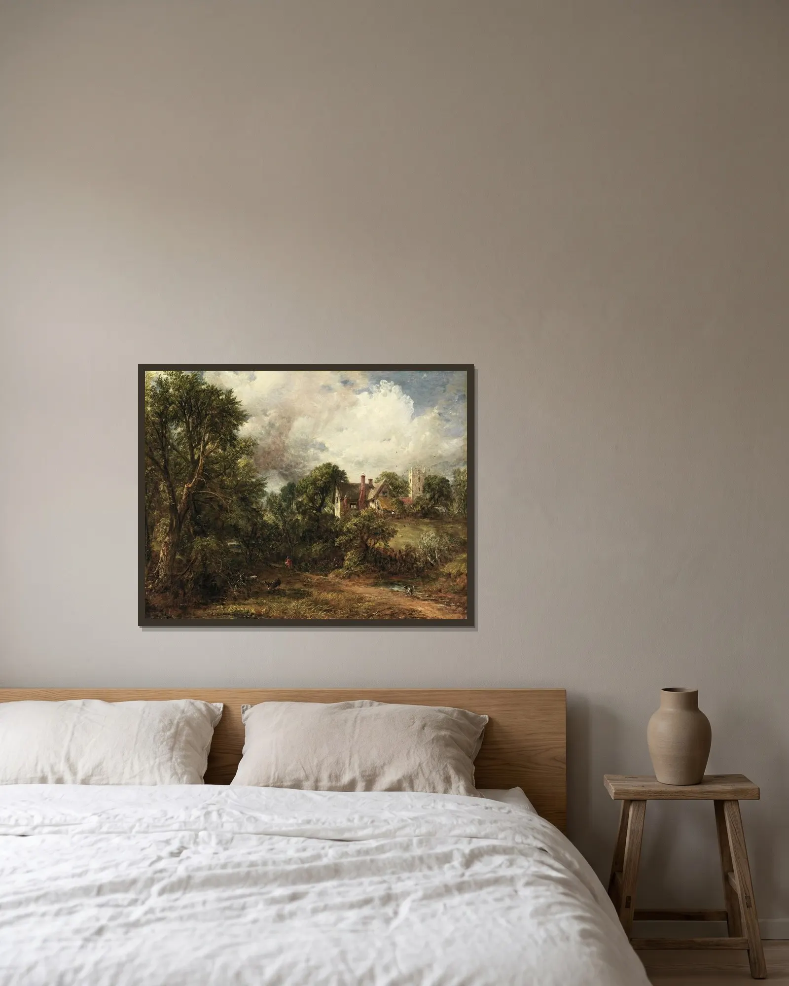 The Glebe Farm av John Constable inramad på en vägg