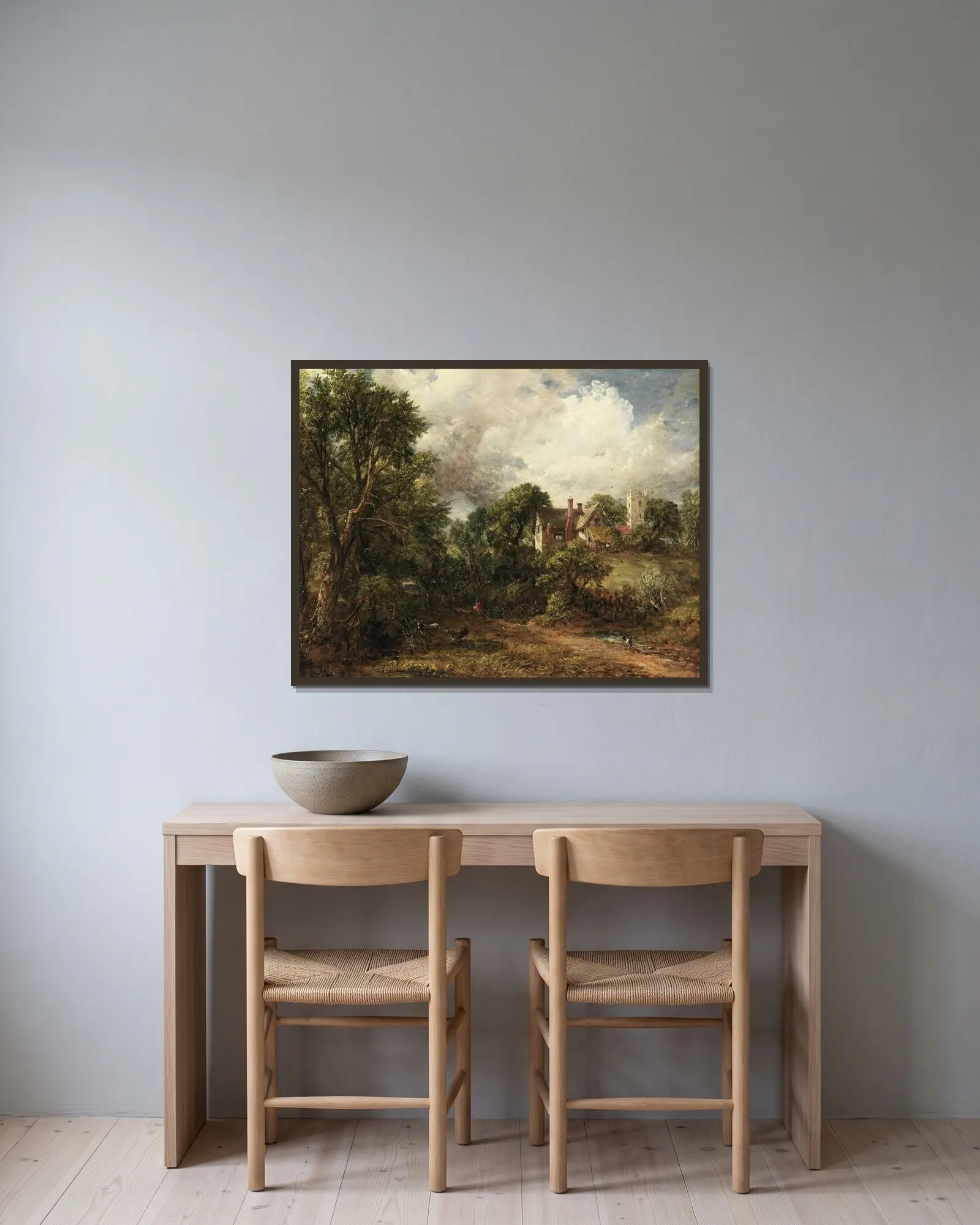 The Glebe Farm av John Constable inramad på en vägg