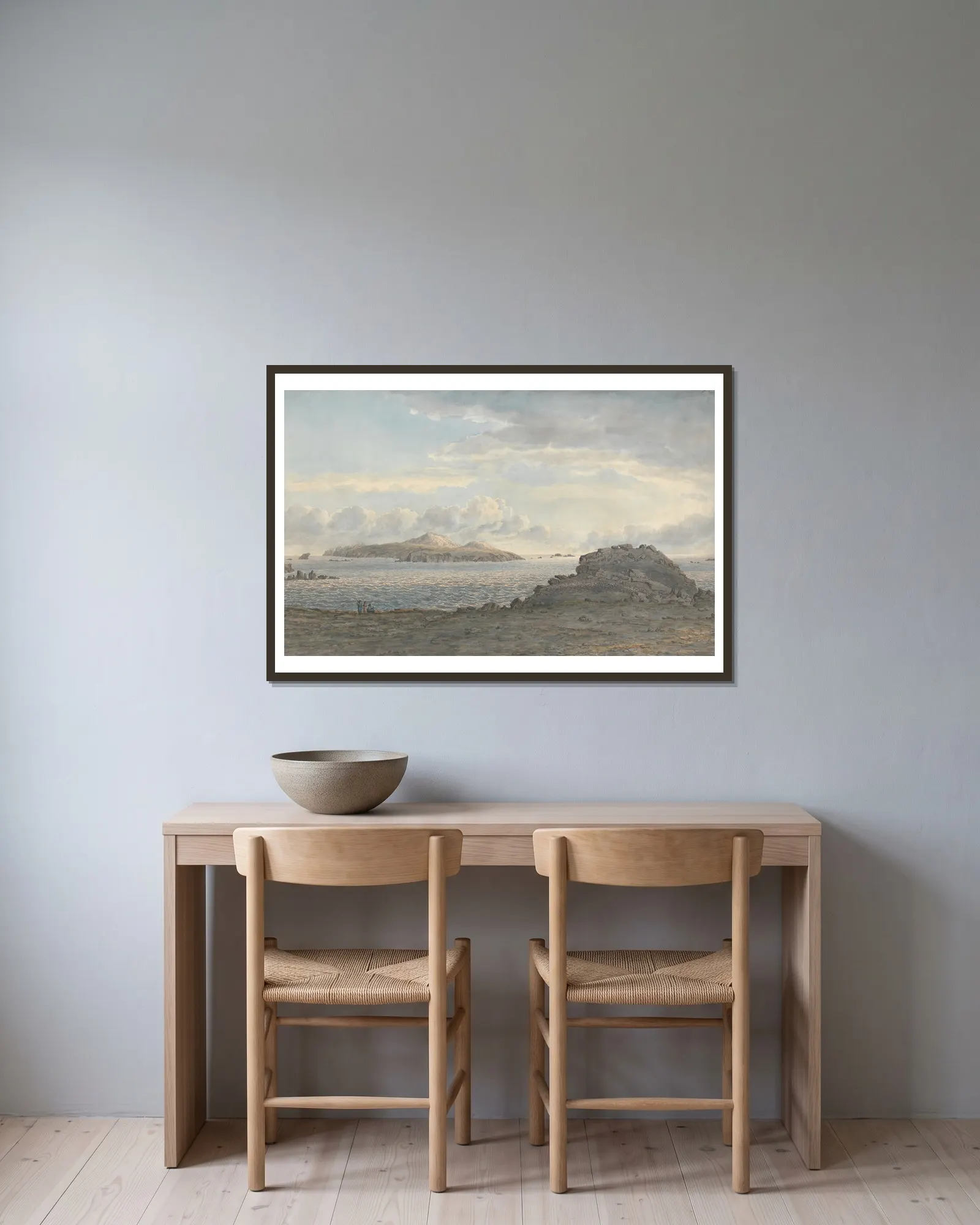 St. Davids Head, Pembrokeshire av John Glover inramad på en vägg