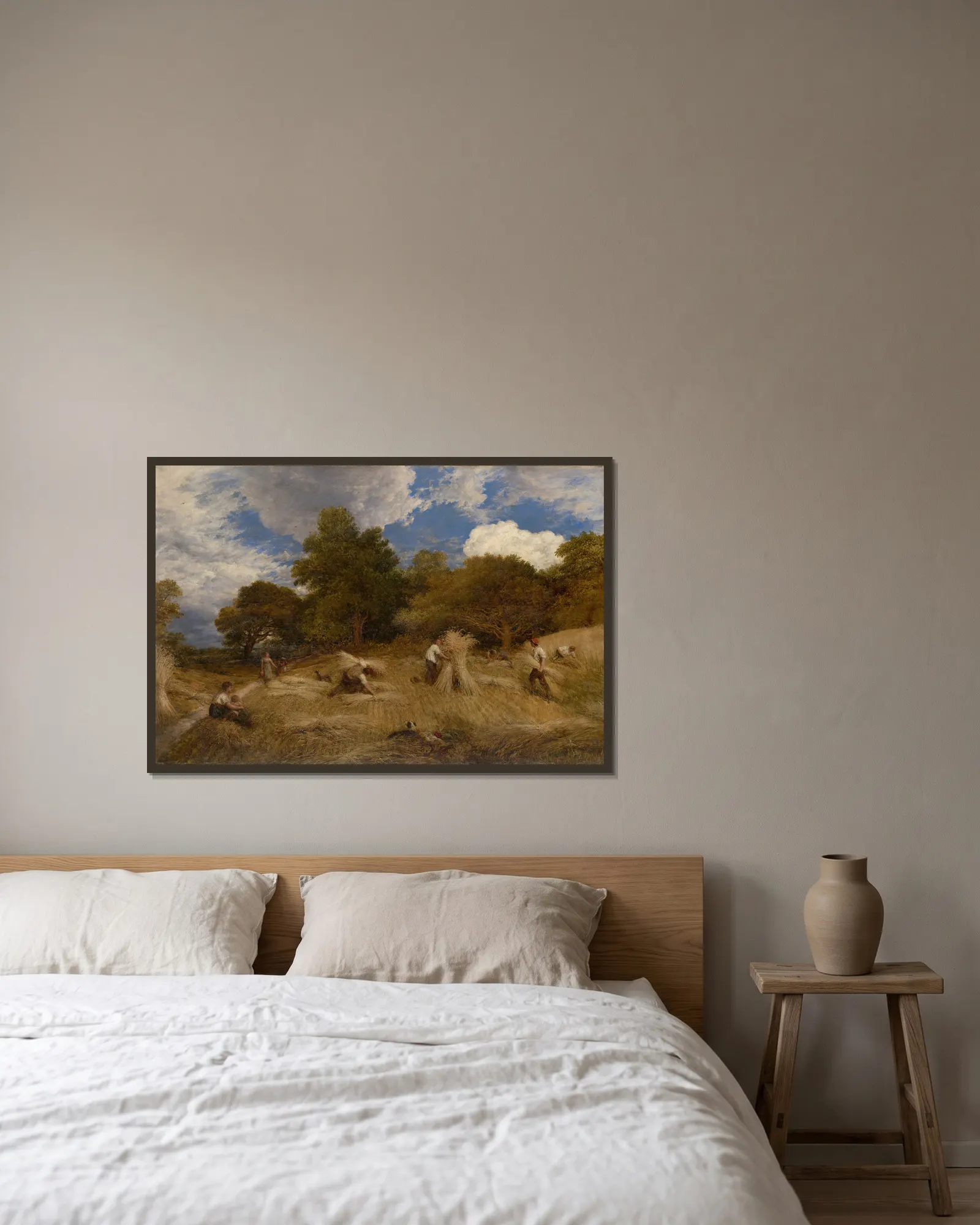 Wheat av John Linnell inramad på en vägg