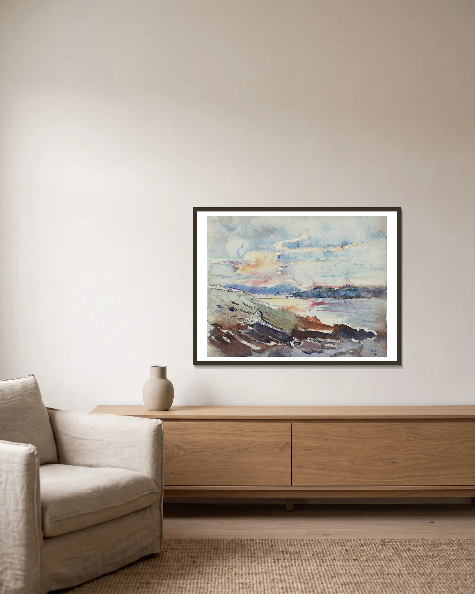 West Point, Maine av John Marin inramad på en vägg