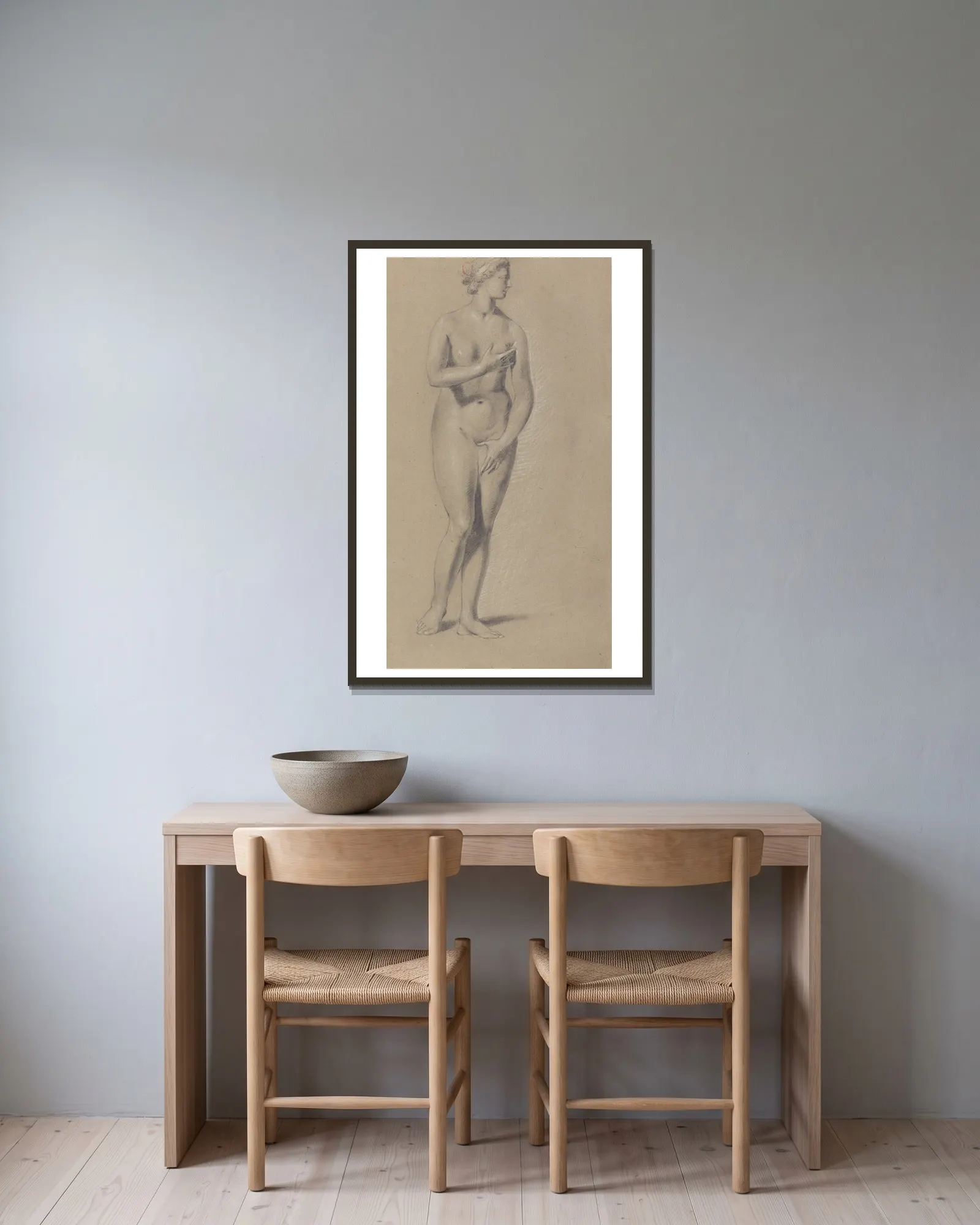 Standing Classical Female Figure av John Opie inramad på en vägg