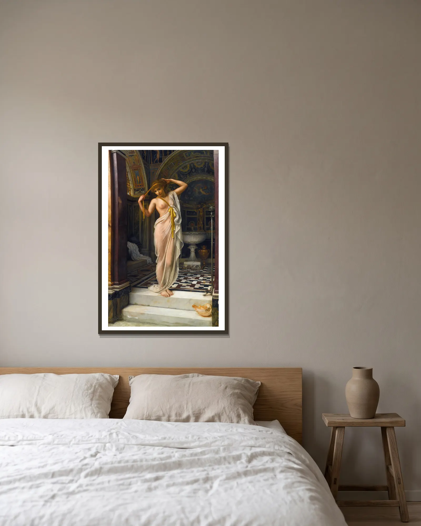 Diadumenè av Edward John Poynter inramad på en vägg