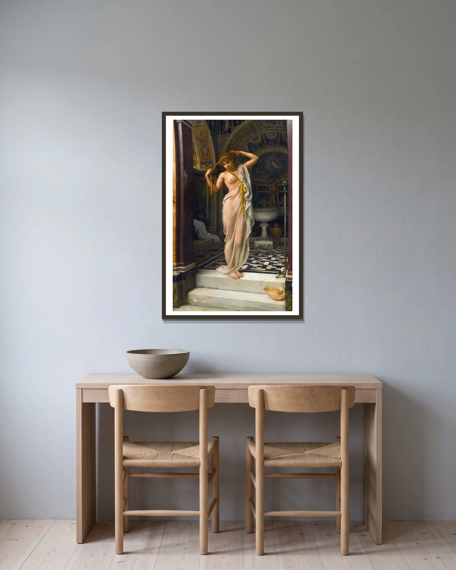 Diadumenè av Edward John Poynter inramad på en vägg