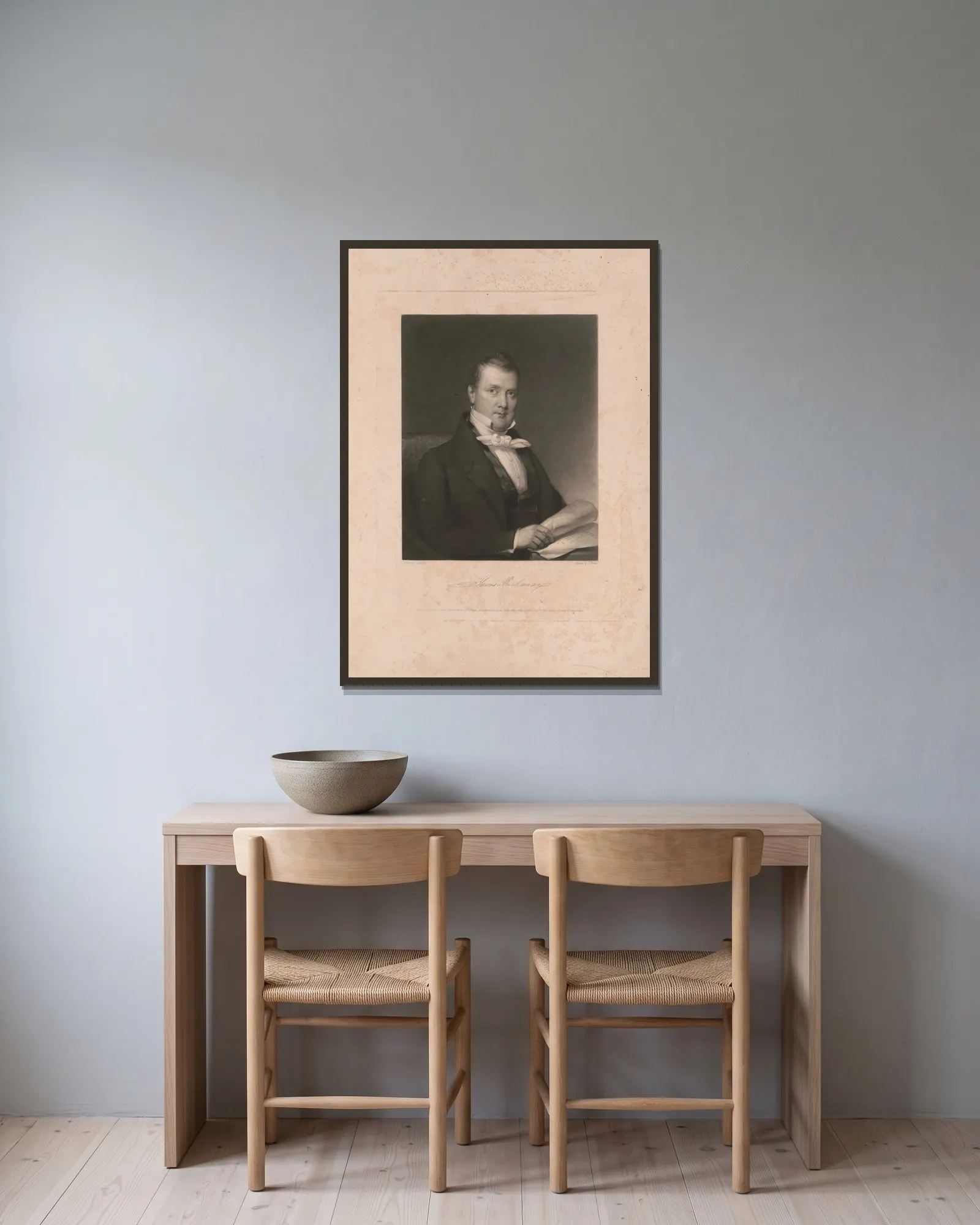 James Buchanan av John Sartain inramad på en vägg