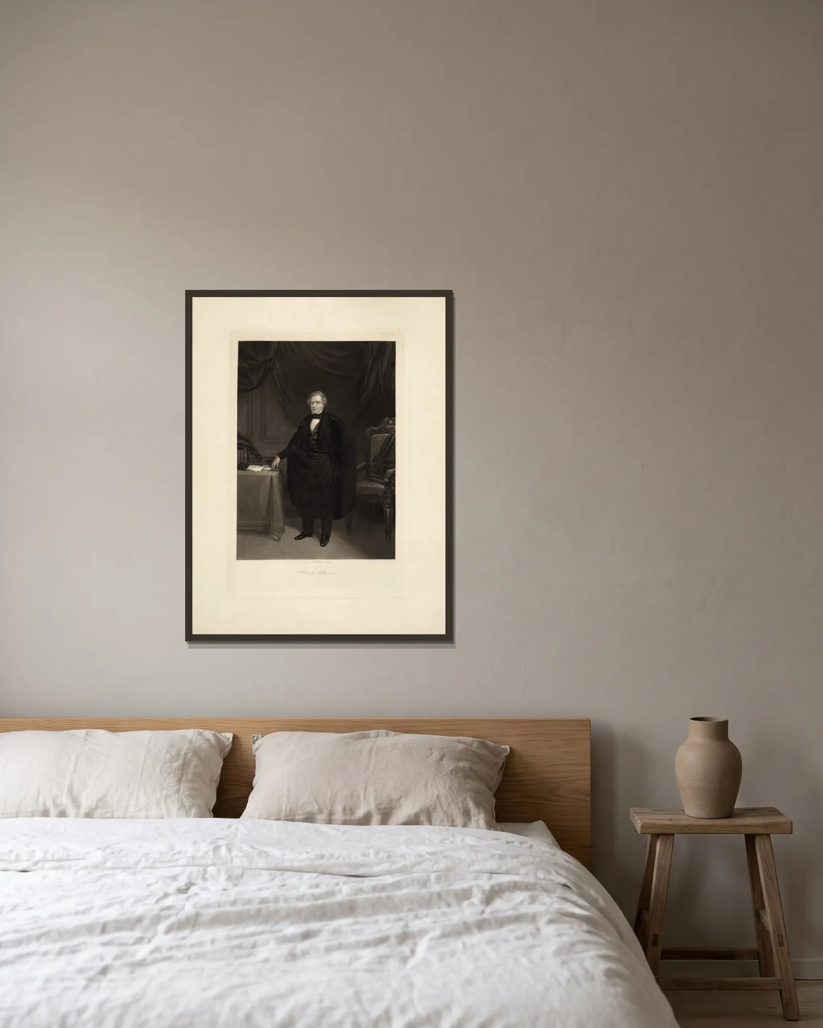 Millard Fillmore av John Sartain inramad på en vägg