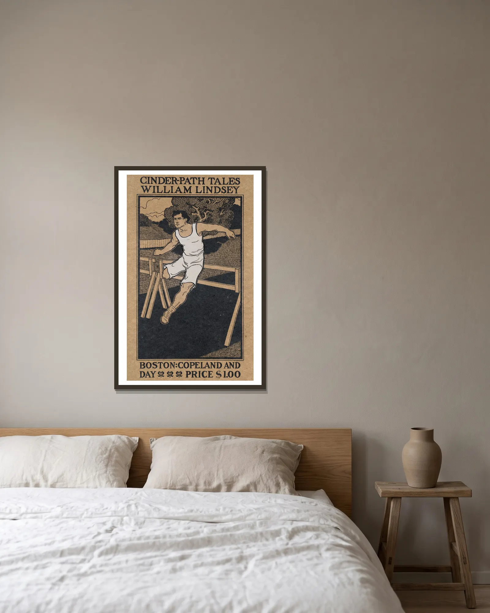 Cinder-path tales av John Sloan inramad på en vägg