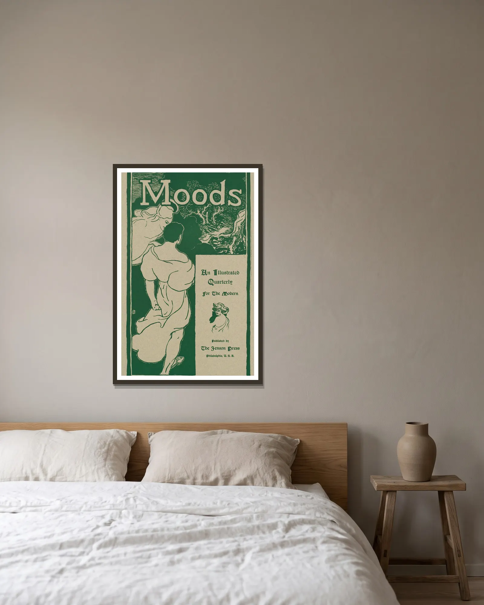 Moods av John Sloan inramad på en vägg