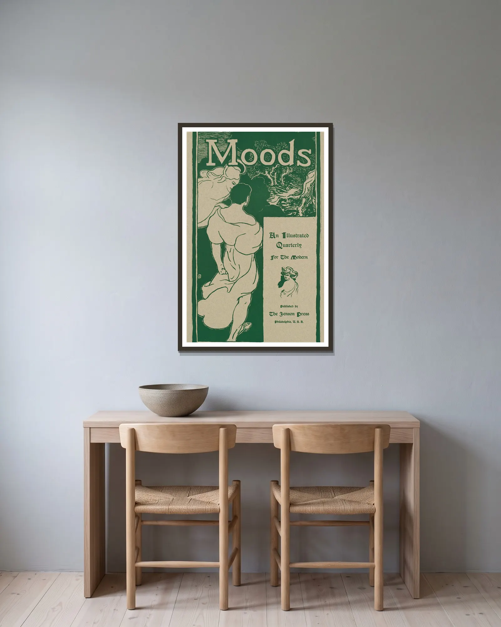 Moods av John Sloan inramad på en vägg