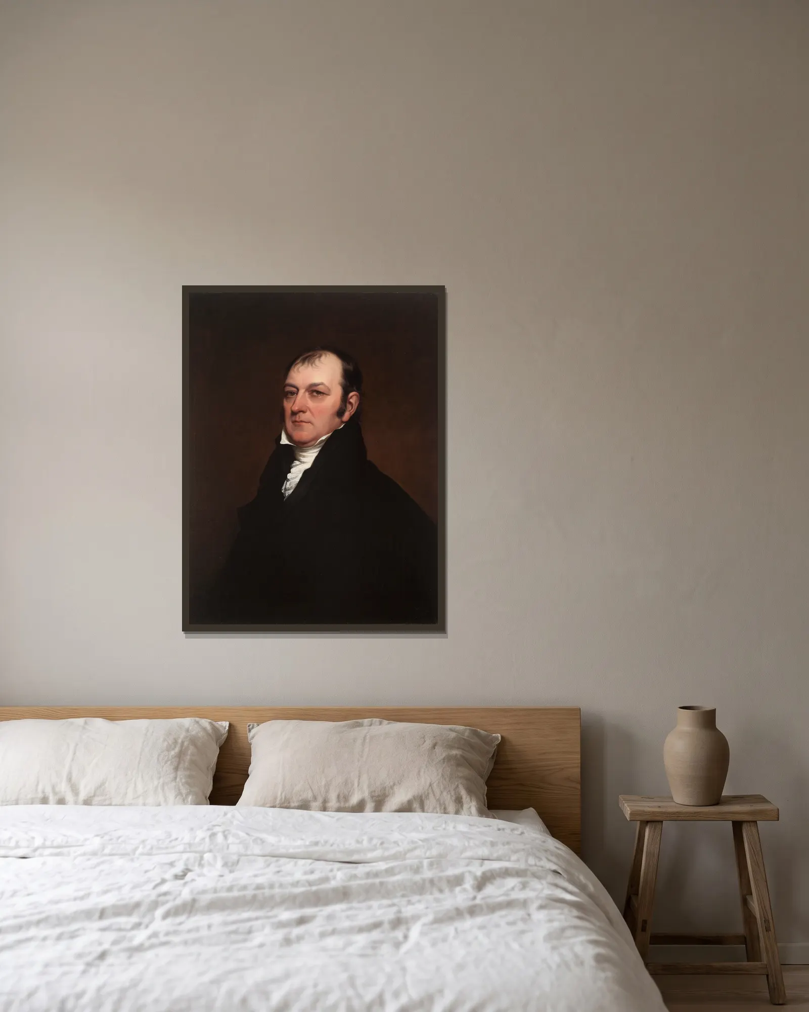 Bartholomew Schaets av John Trumbull inramad på en vägg