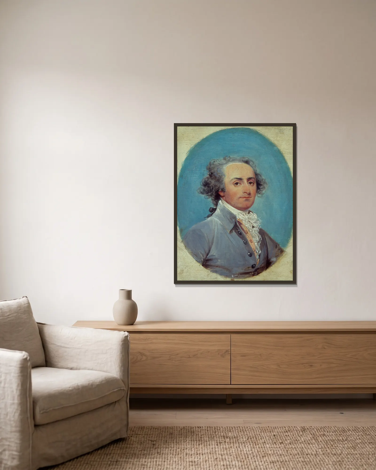 Giuseppe Ceracchi av John Trumbull inramad på en vägg