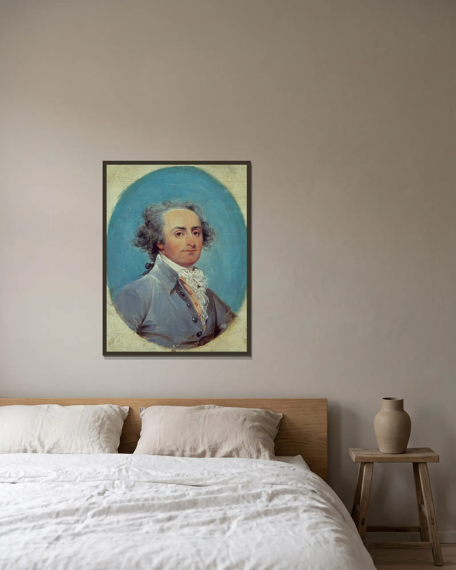 Giuseppe Ceracchi av John Trumbull inramad på en vägg