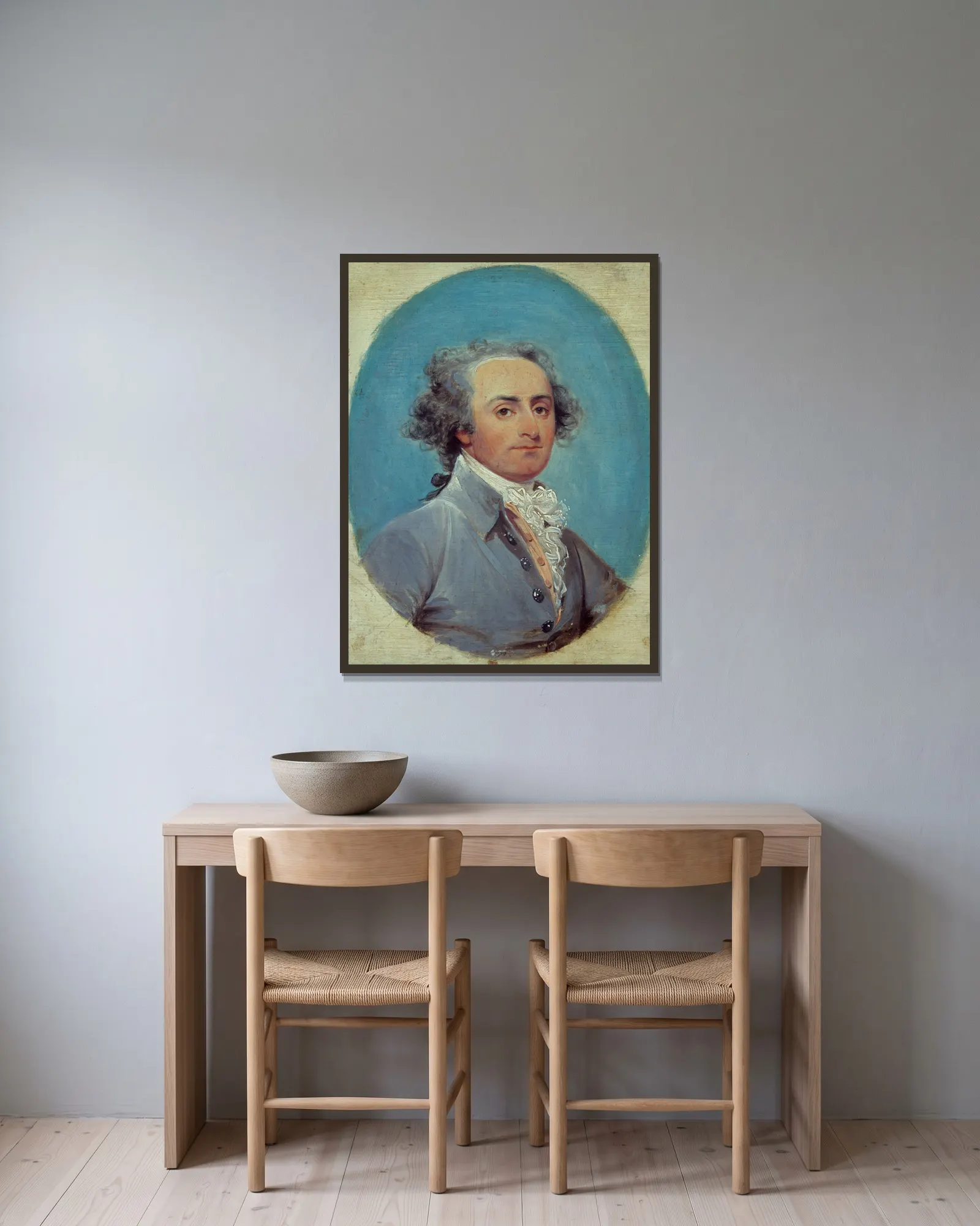 Giuseppe Ceracchi av John Trumbull inramad på en vägg