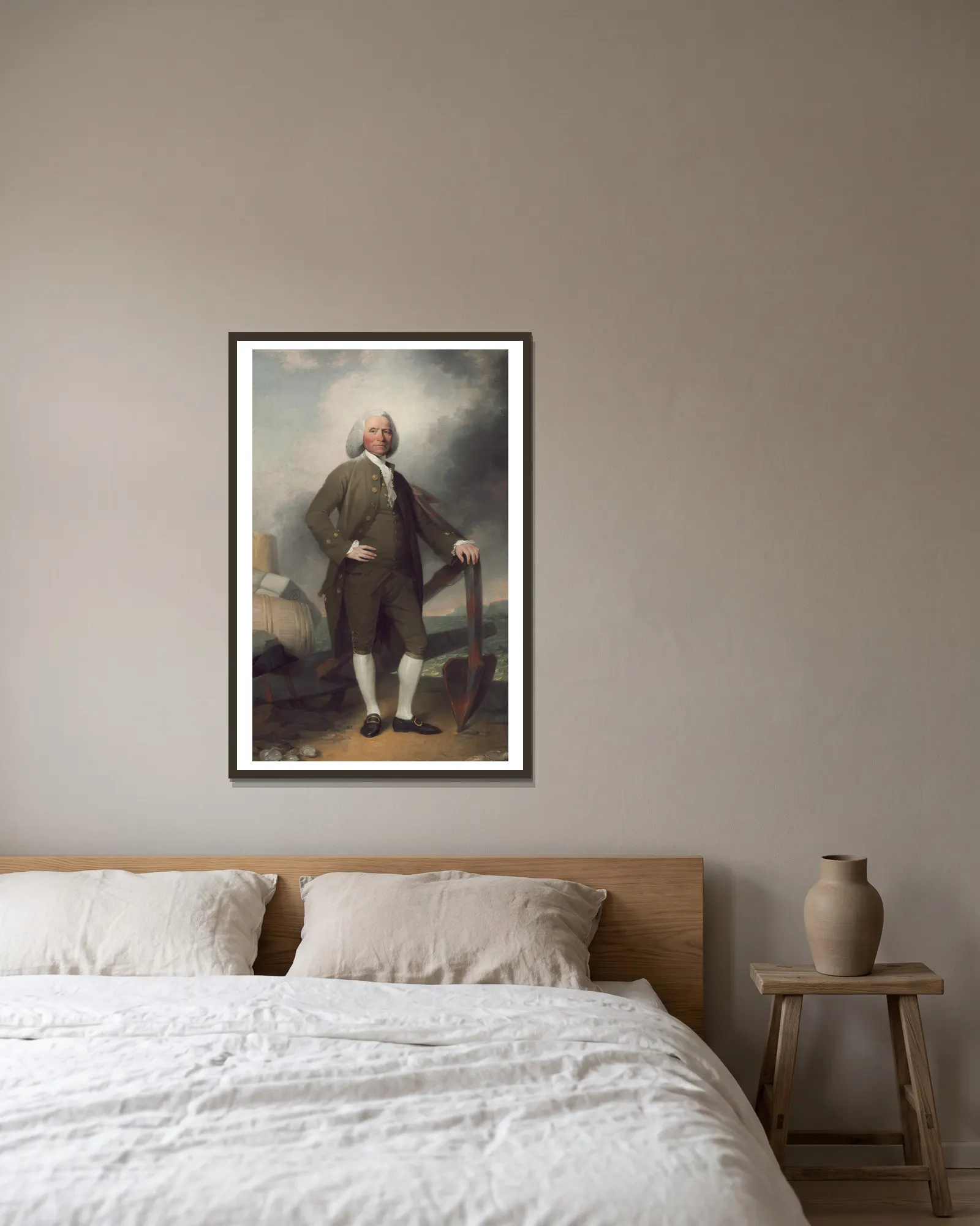 Patrick Tracy av John Trumbull inramad på en vägg