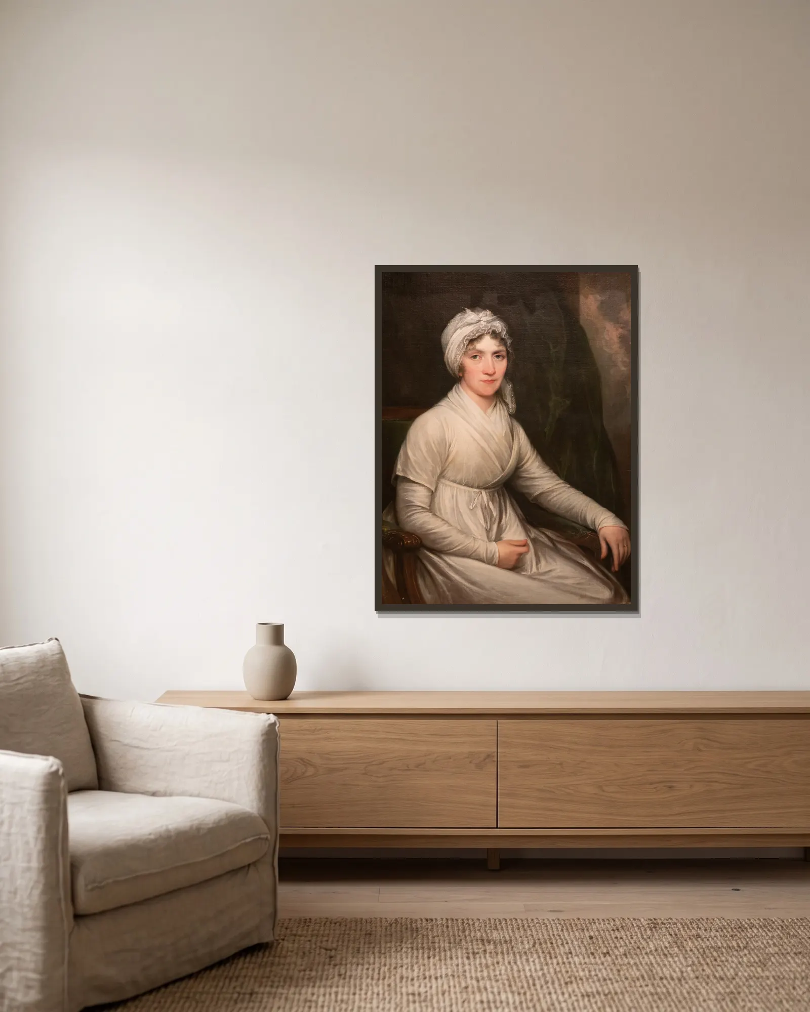 Rachel Carmer Lenox av John Trumbull inramad på en vägg