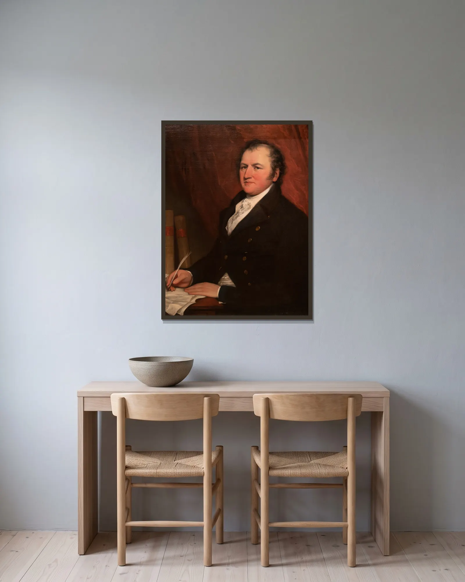 Robert Lenox (1759-1839) av John Trumbull inramad på en vägg
