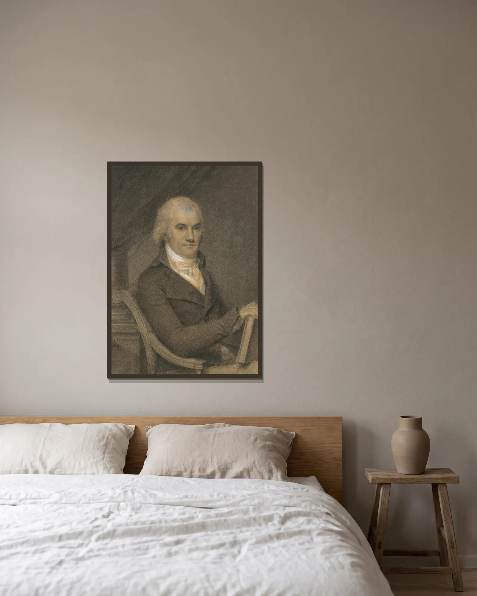 Joel Barlow av John Vanderlyn inramad på en vägg
