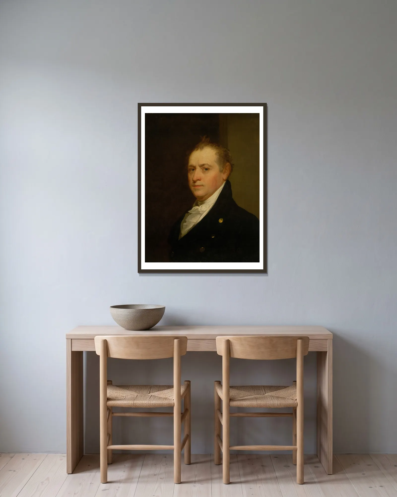 Oliver Wolcott, Jr. av John Vanderlyn inramad på en vägg