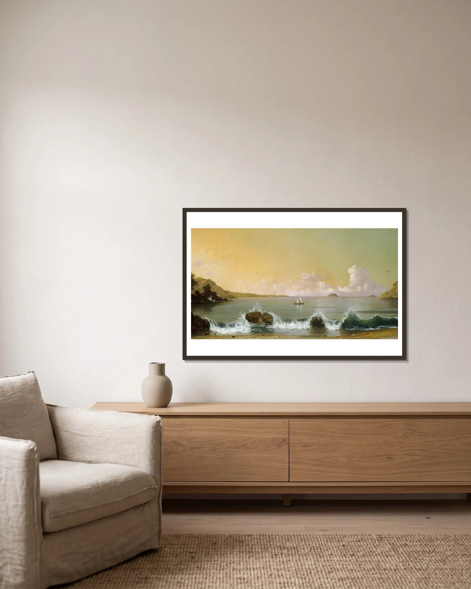 Rio de Janeiro Bay av Martin Johnson Heade inramad på en vägg