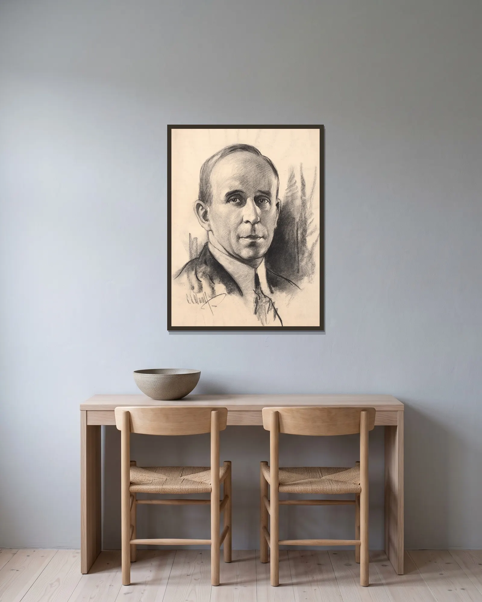 John Raskob av Samuel Johnson Woolf inramad på en vägg