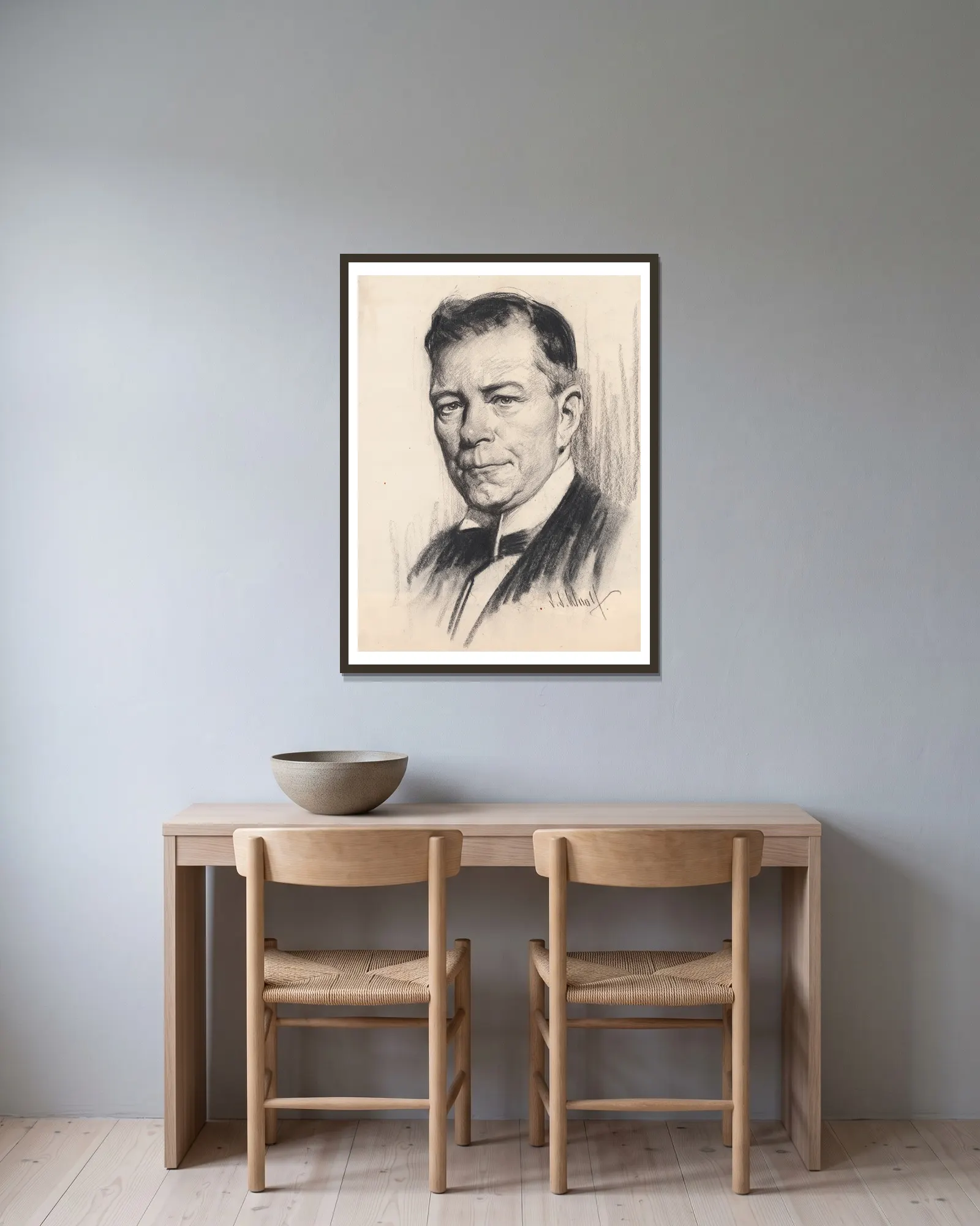 Myron Charles Taylor av Samuel Johnson Woolf inramad på en vägg