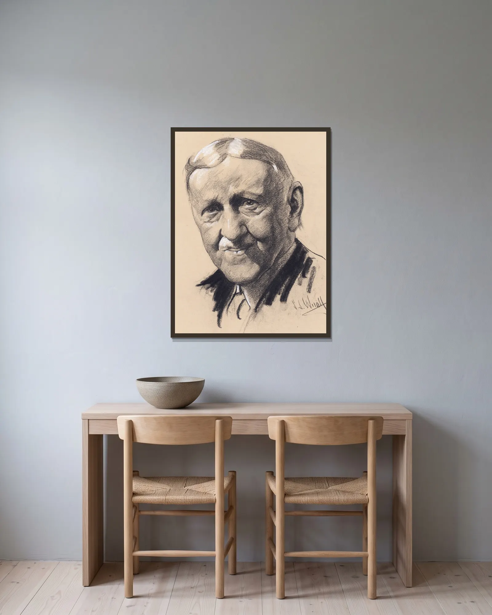 William Hartman Woodin av Samuel Johnson Woolf inramad på en vägg