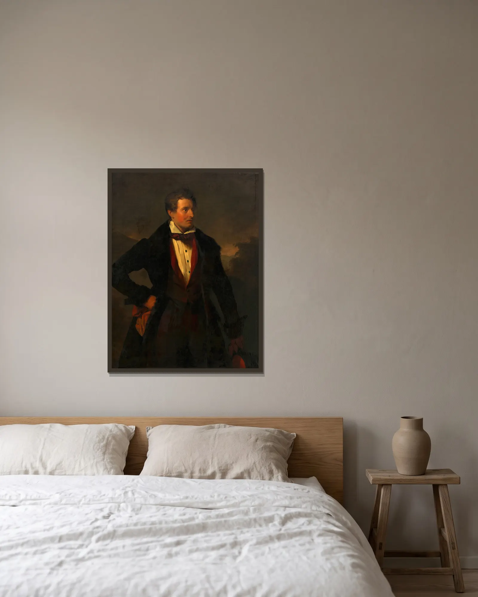 Franz Danhauser (der jüngere Bruder des Künstlers) av Josef Danhauser inramad på en vägg