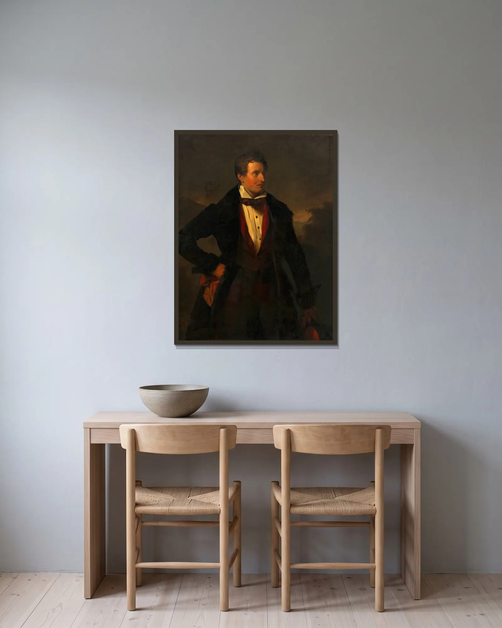 Franz Danhauser (der jüngere Bruder des Künstlers) av Josef Danhauser inramad på en vägg