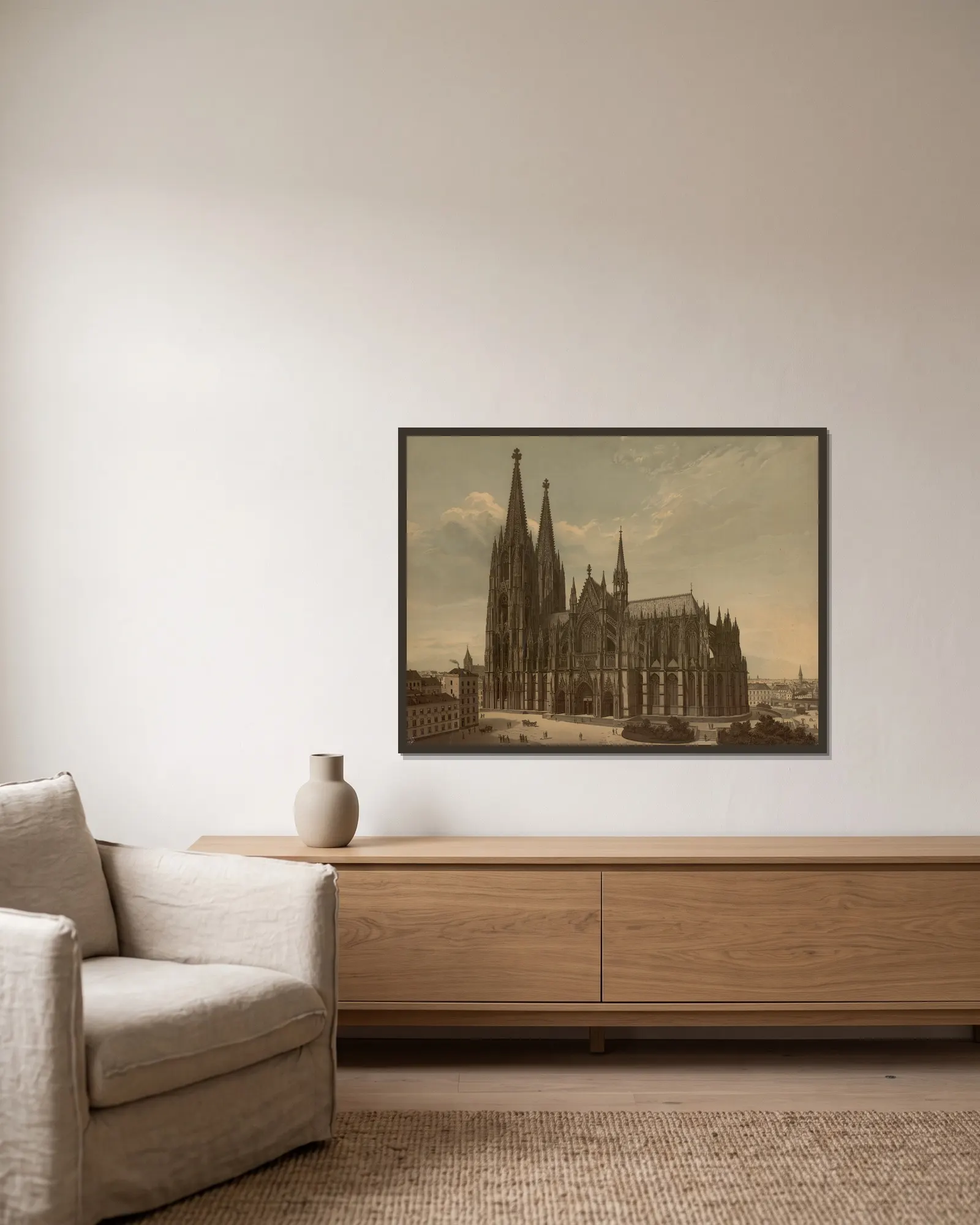 Cologne Cathedral av Josef Langl inramad på en vägg